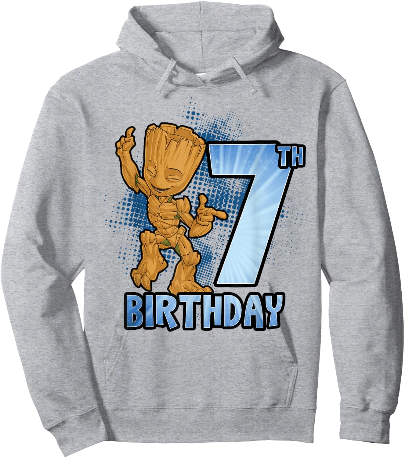 Marvel Guardians Of The Galaxy Baby Groot 7th Birthday Hoodie - Hoodie | Ash