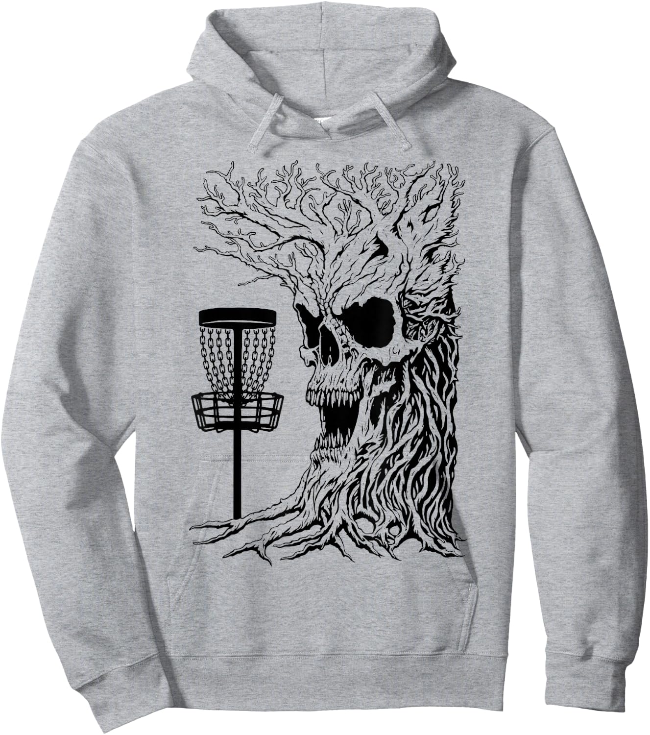 Funny Disc Golf Player Stupid Guardian Trees Skull Forest Hoodie - Hoodie | Ash