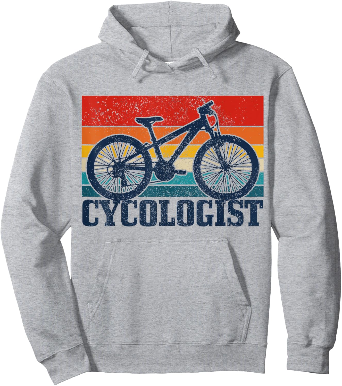 Vintage Cycologist Mountain Bike MTB Cycling Funny Gift Hoodie - Hoodie | Ash