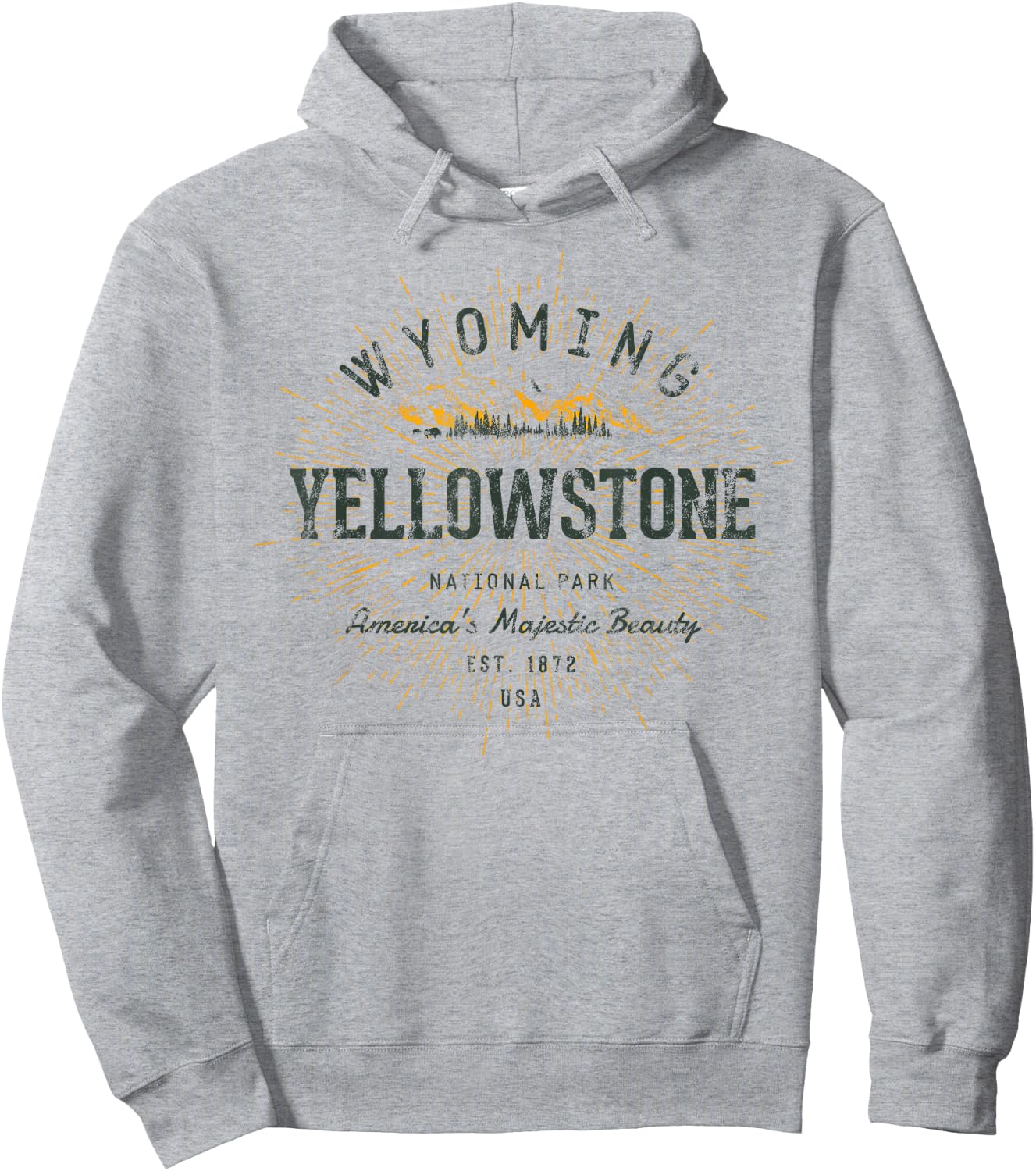 Retro Style Vintage Yellowstone National Park Hoodie - Hoodie | Ash