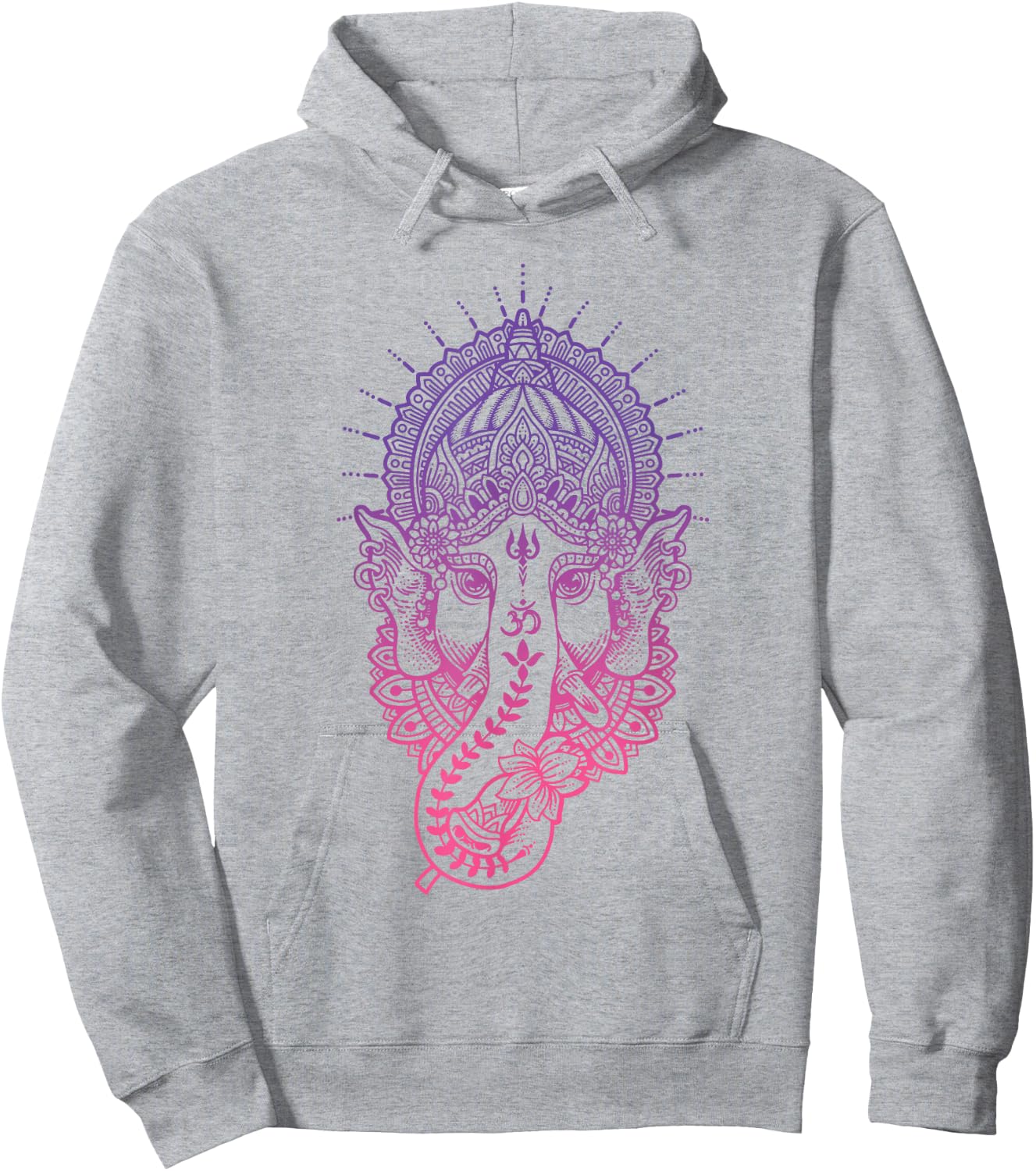 Ganesh Symbol Yoga Hindu Elephant Men Women Meditation Hoodie - Hoodie | Ash
