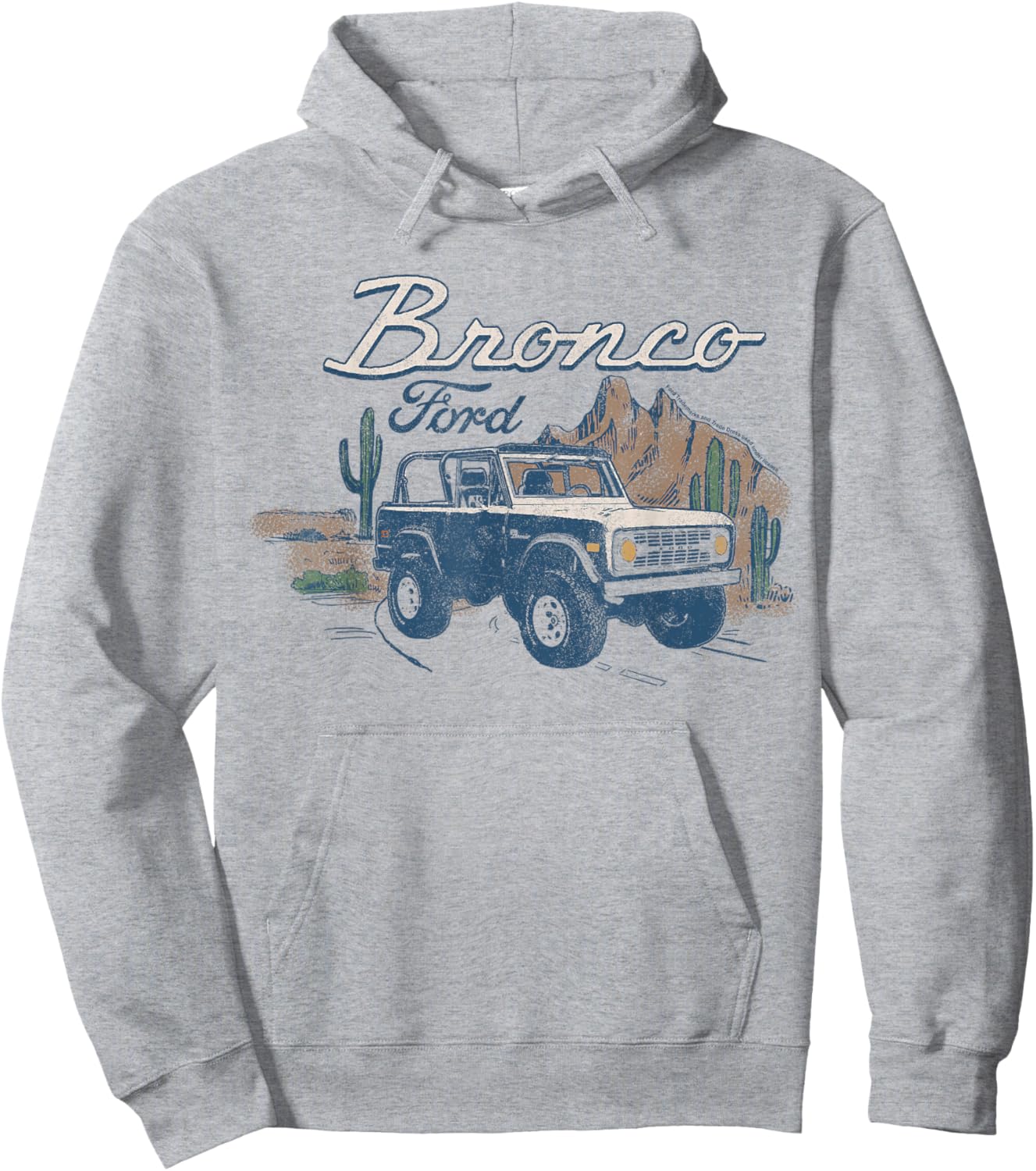 Ford - Bronco SUV Outdoor Desert Landscape Hoodie - Hoodie | Ash