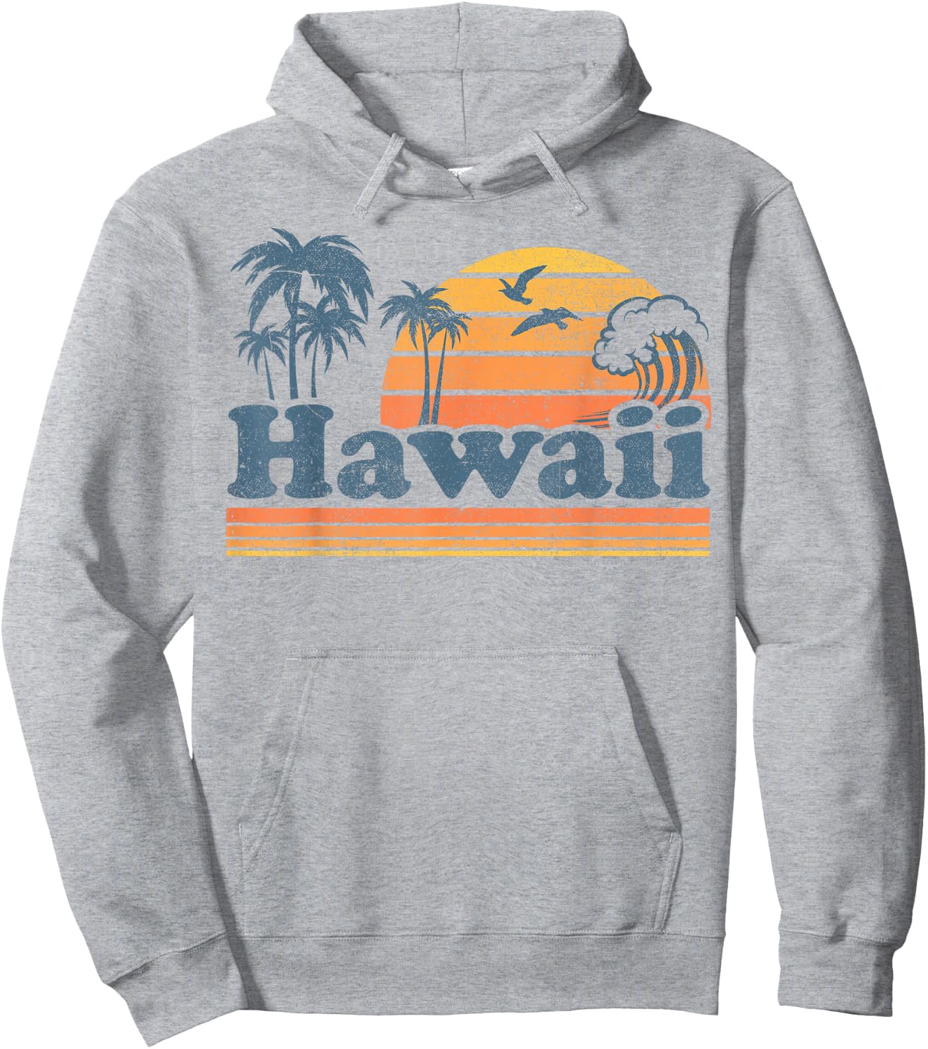 Vintage Hawaii Beach Summer Surfing Hawaiian Surf Retro Hoodie - Hoodie | Ash
