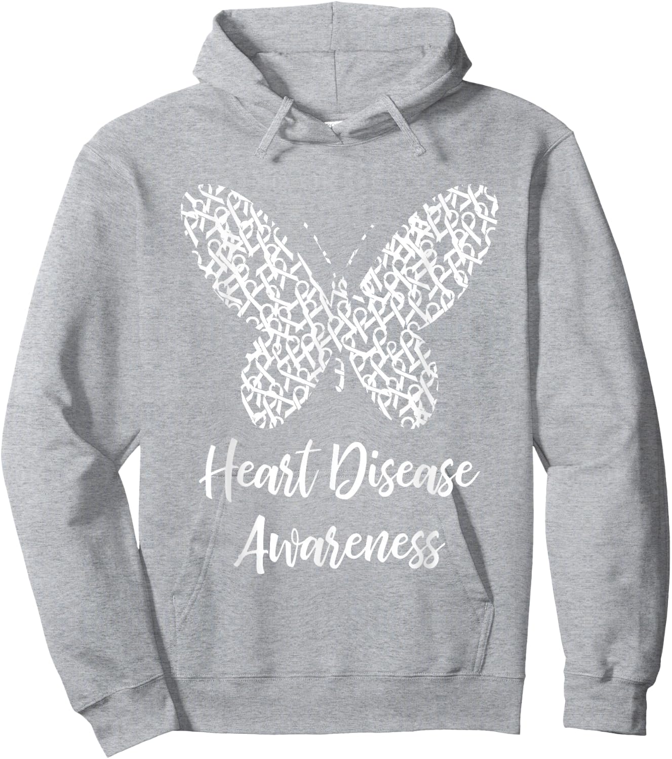 Heart Disease Awareness Butterfly Gift February Wear Red Hoodie - Hoodie | Ash