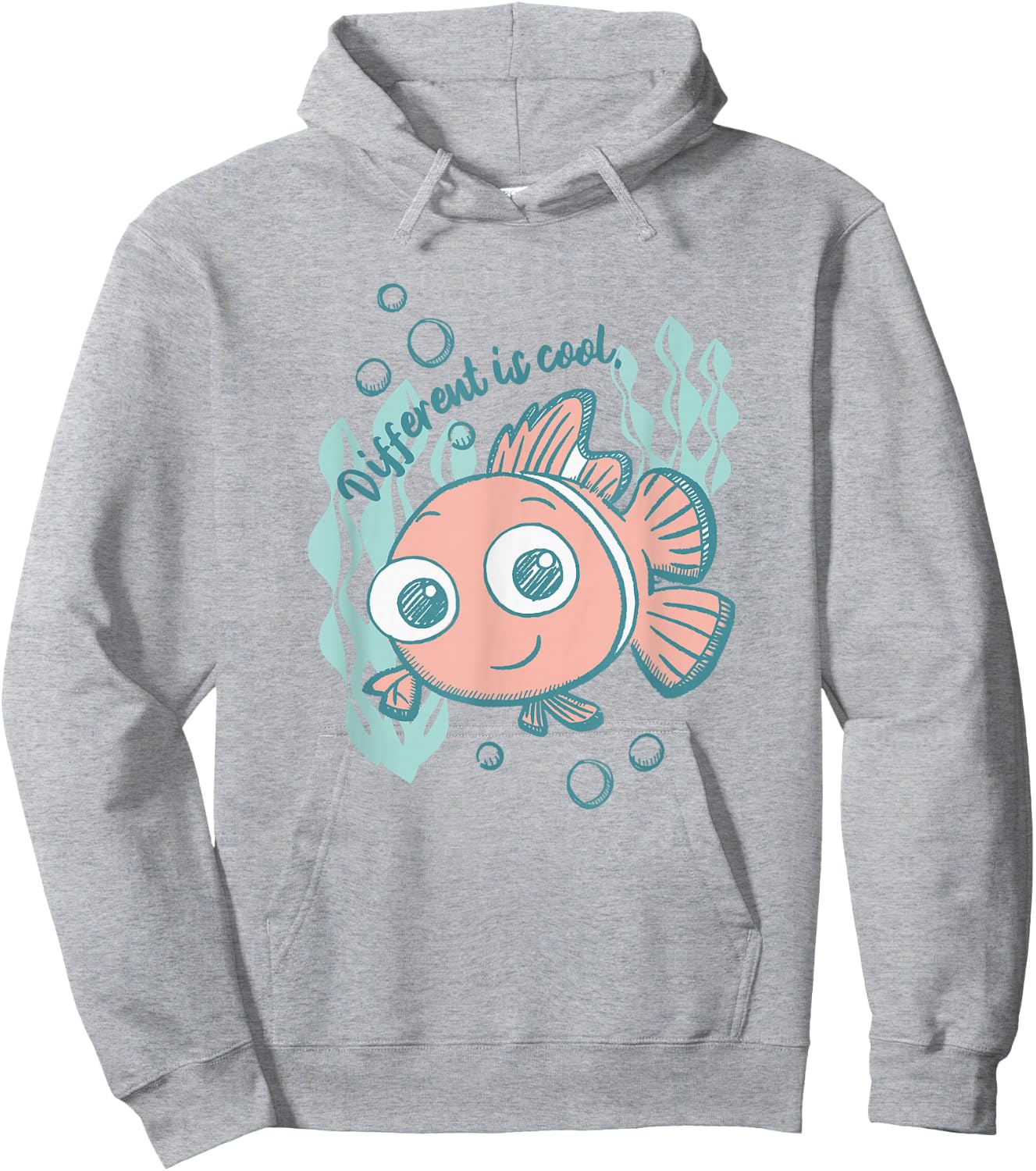 Disney Pixar Finding Nemo Different Is Cool Sketch Portrait Hoodie - Hoodie | Ash