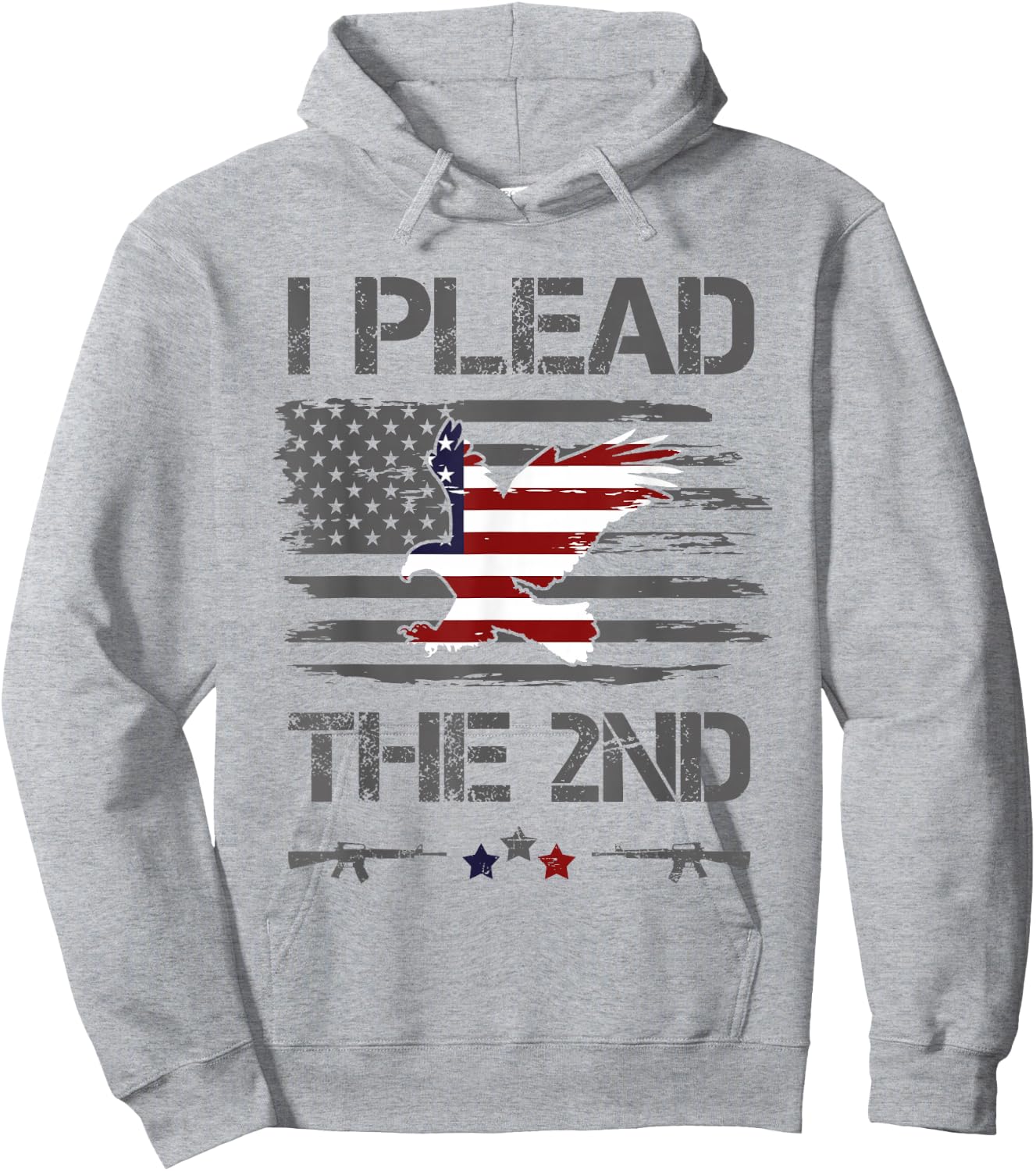 2nd Amendment I Plead The 2nd USA Flag Pro Gun Rights Hoodie - Hoodie | Ash