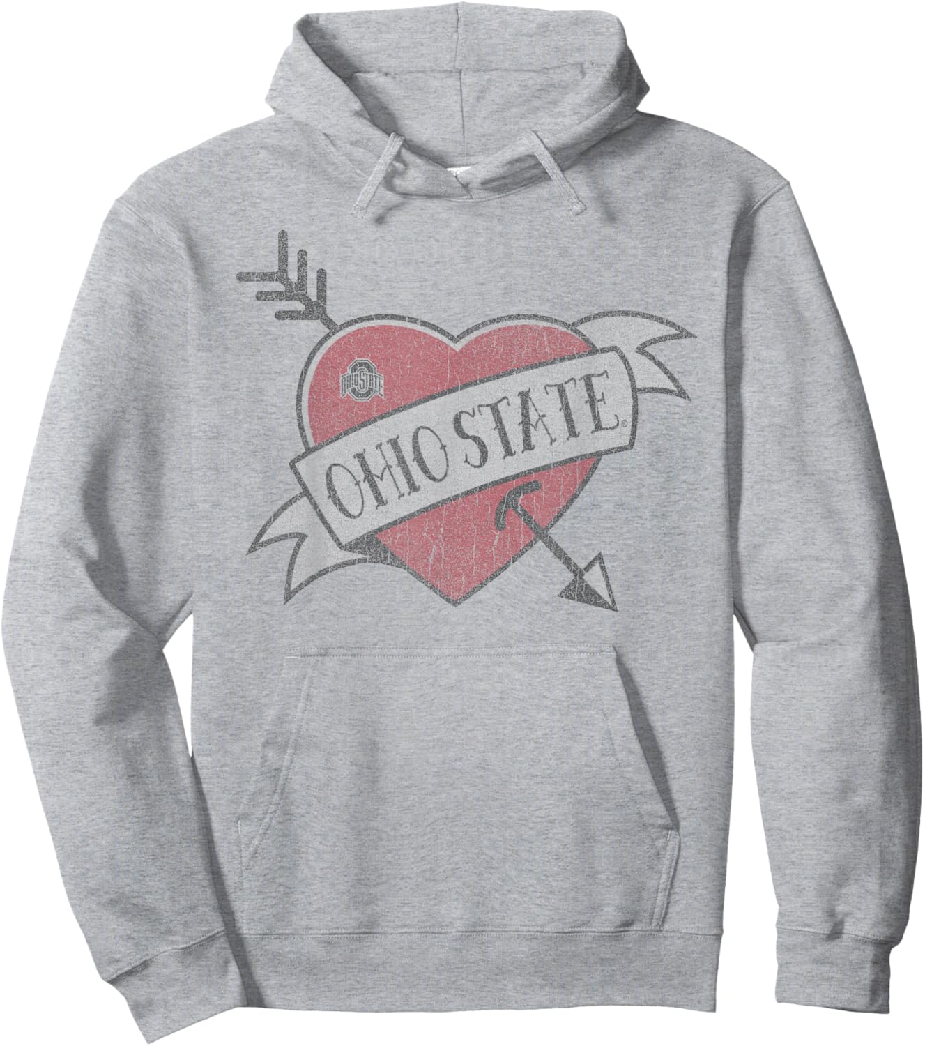 Ohio State Buckeyes Valentine Soft Gray Officially Licensed Hoodie - Hoodie | Ash