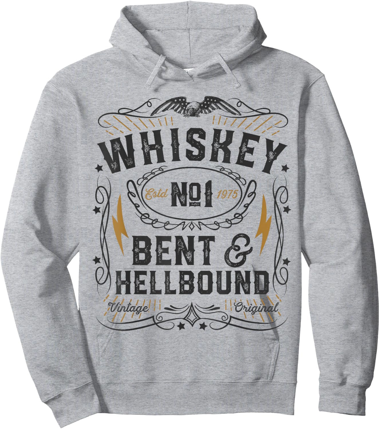 Whiskey Bent and Hellbound Country Music Biker Bourbon Gift Hoodie - Hoodie | Ash