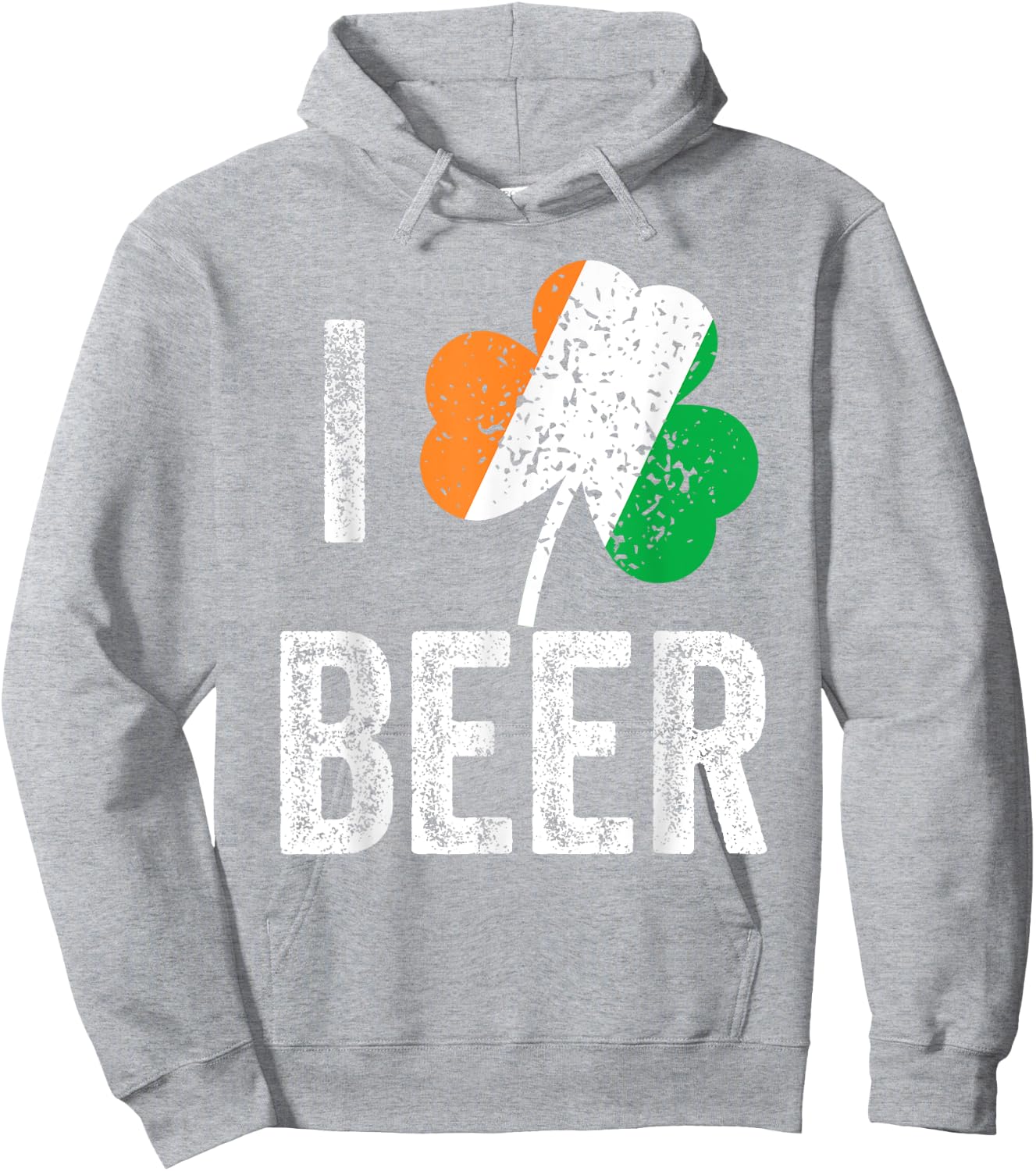 Drinking Saint Patricks Day Irish Flag Shamrock I Love Beer Hoodie - Hoodie | Ash