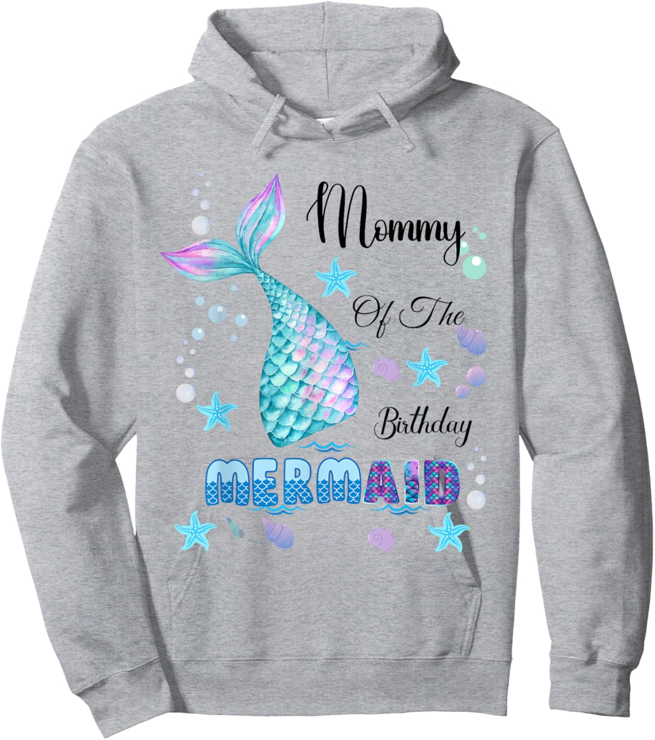 Mommy Of The Birthday Mermaid Bday Party Mermaid Kids Hoodie - Hoodie | Ash