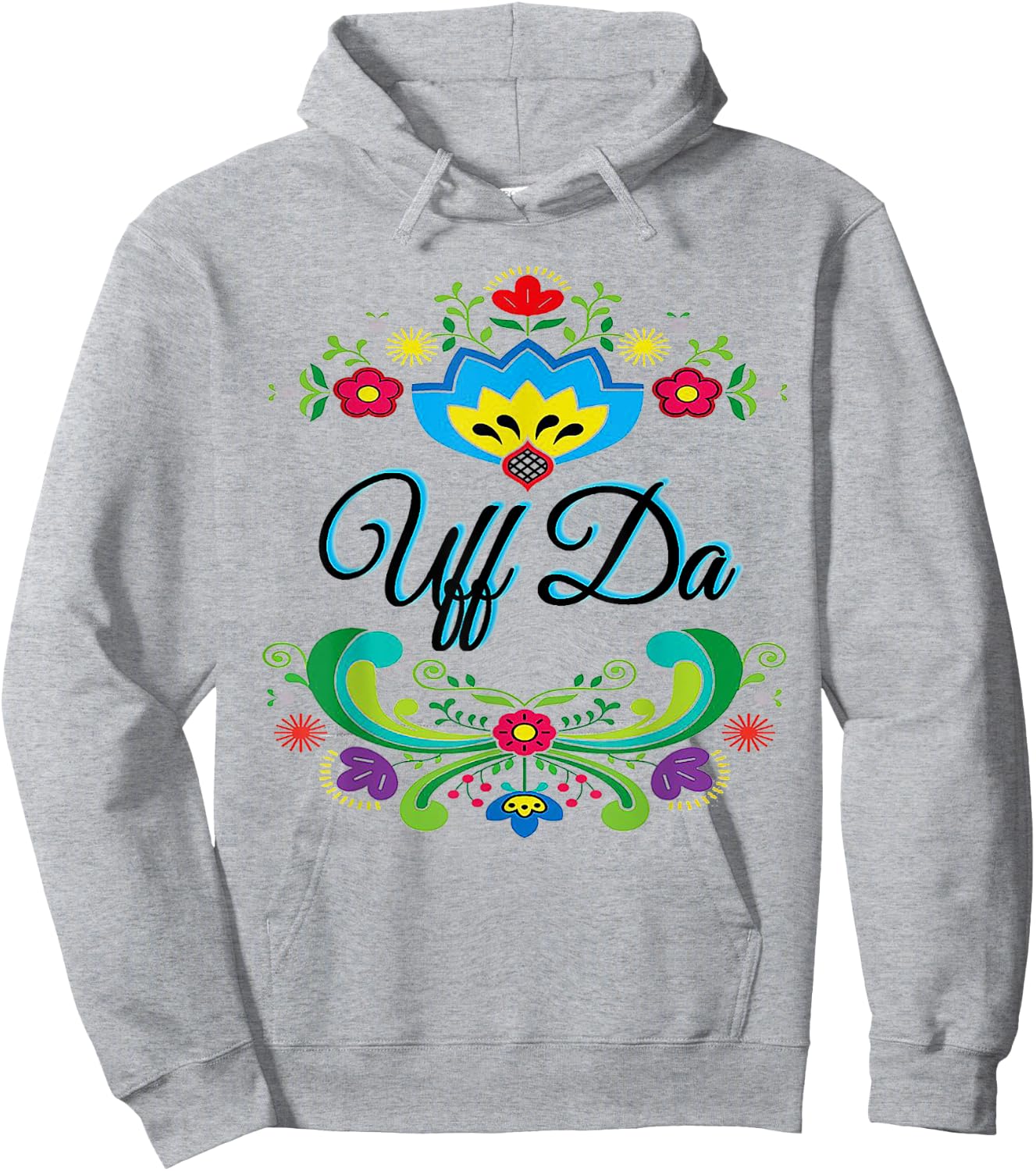 Uff Da Flowery Hoodie - Hoodie | Ash
