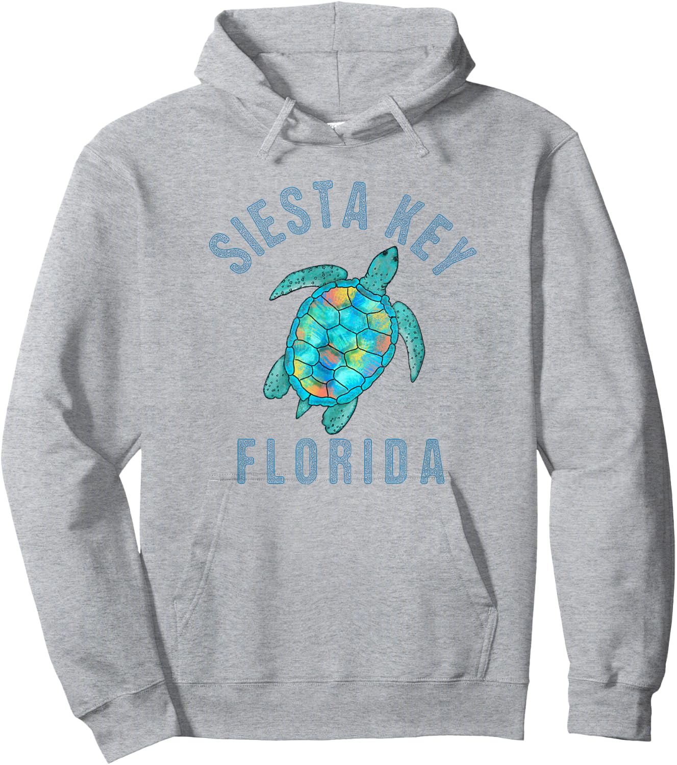 Siesta Key, FL Beach Design / Sea Turtle Illustration Gift Hoodie - Hoodie | Ash