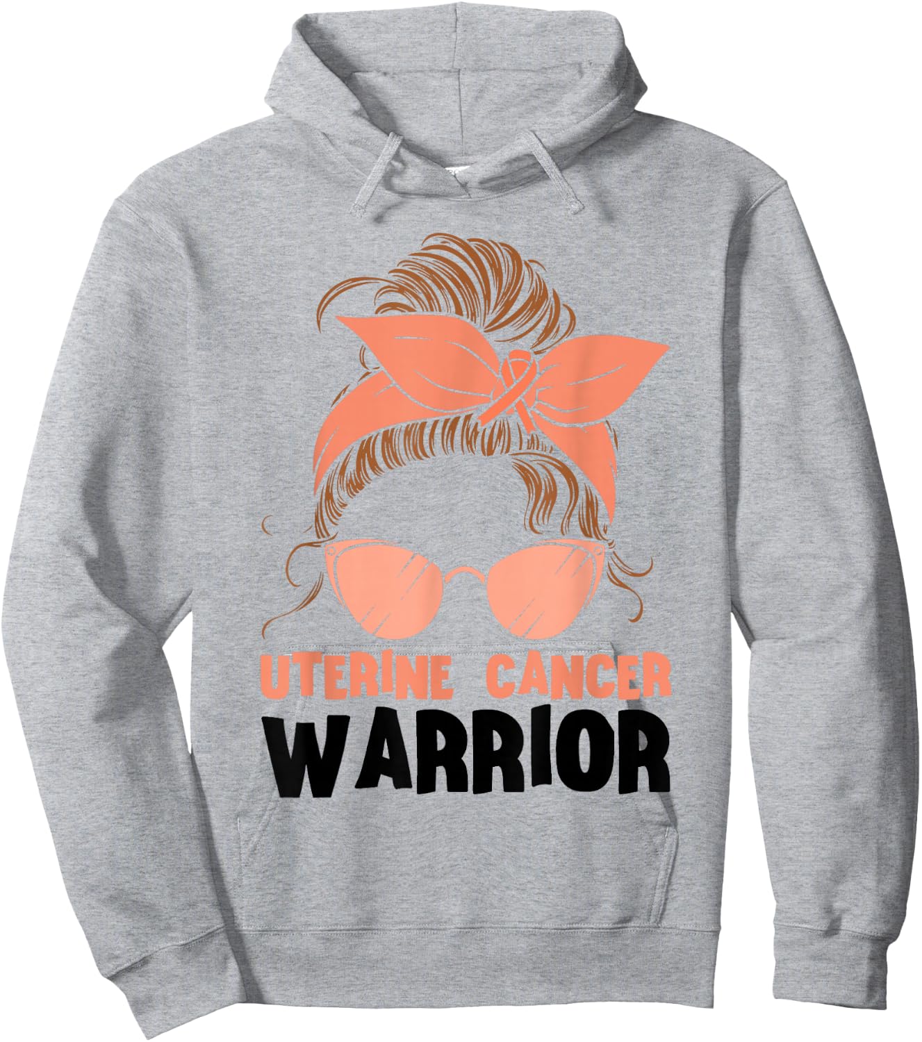 Uterine Cancer Warrior Messy Endometrial Cancer Awareness Hoodie - Hoodie | Ash