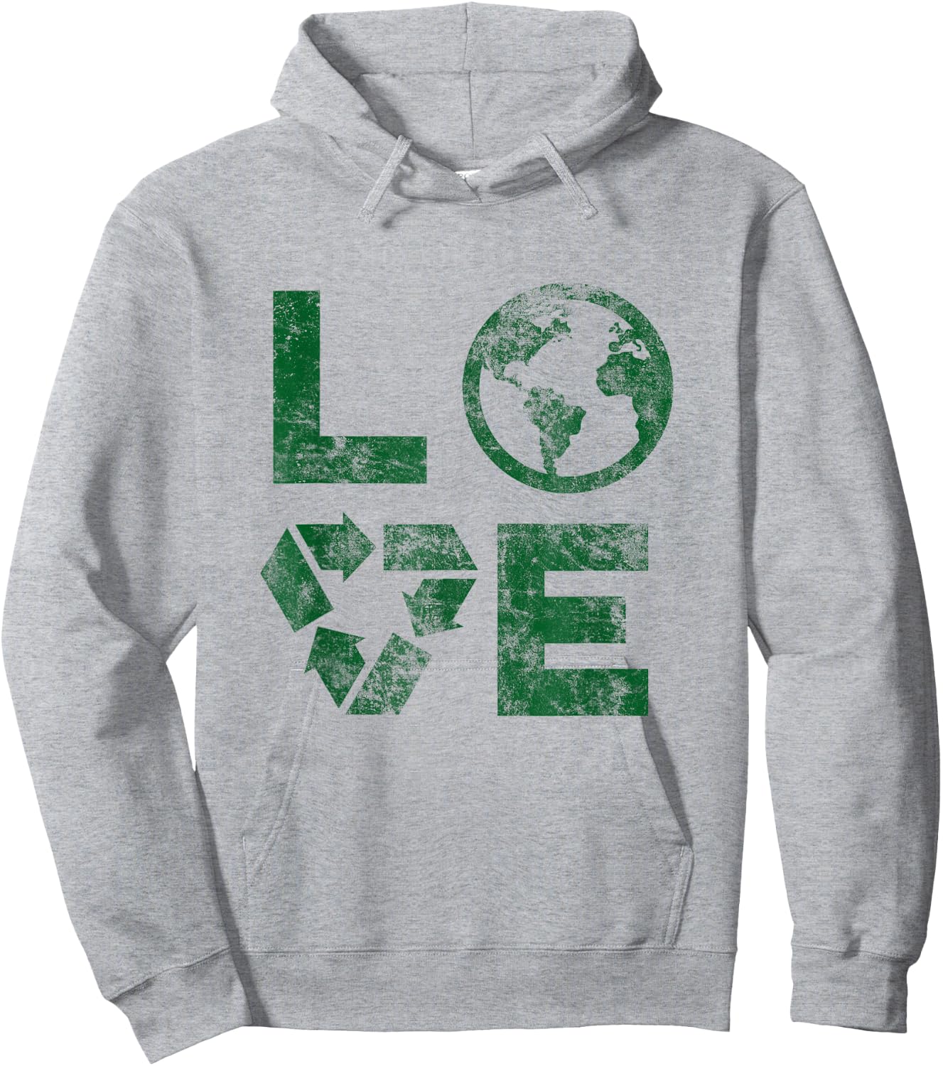Liebe Earth Day 90s Vintage Recycled Children or Teachers Hoodie - Hoodie | Ash