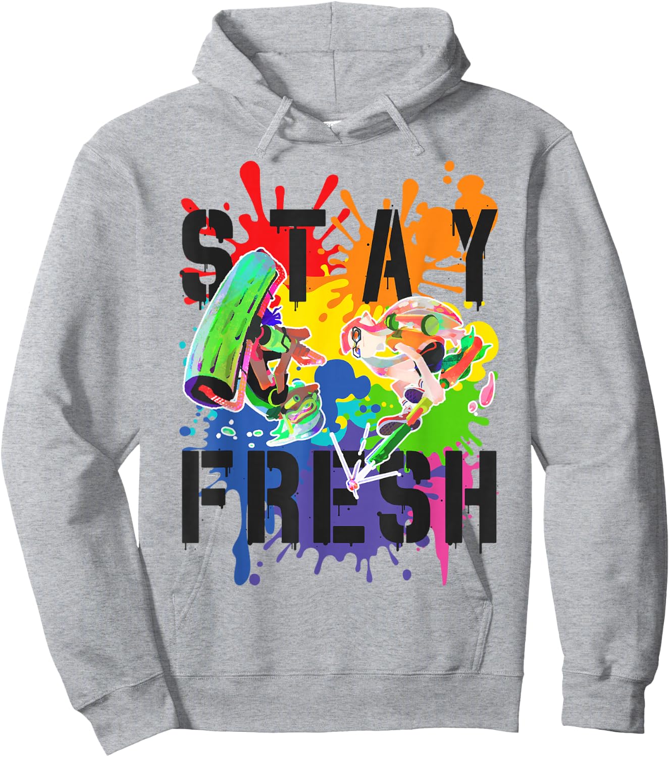 Splatoon Pride Stay Fresh Rainbow Paint Splat Graffiti Art Hoodie - Hoodie | Ash