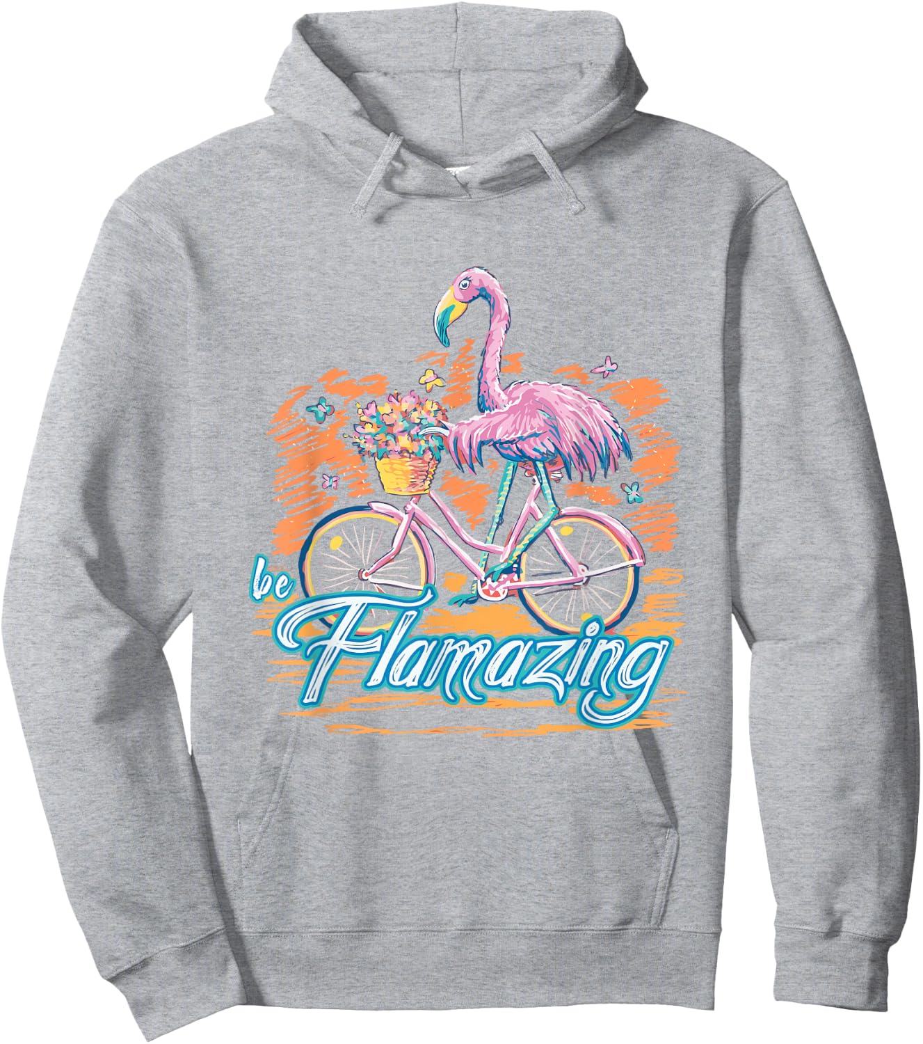 Be Flamazing Funny Flamingo Bicycle Lover Summer Vibes Women Hoodie - Hoodie | Ash