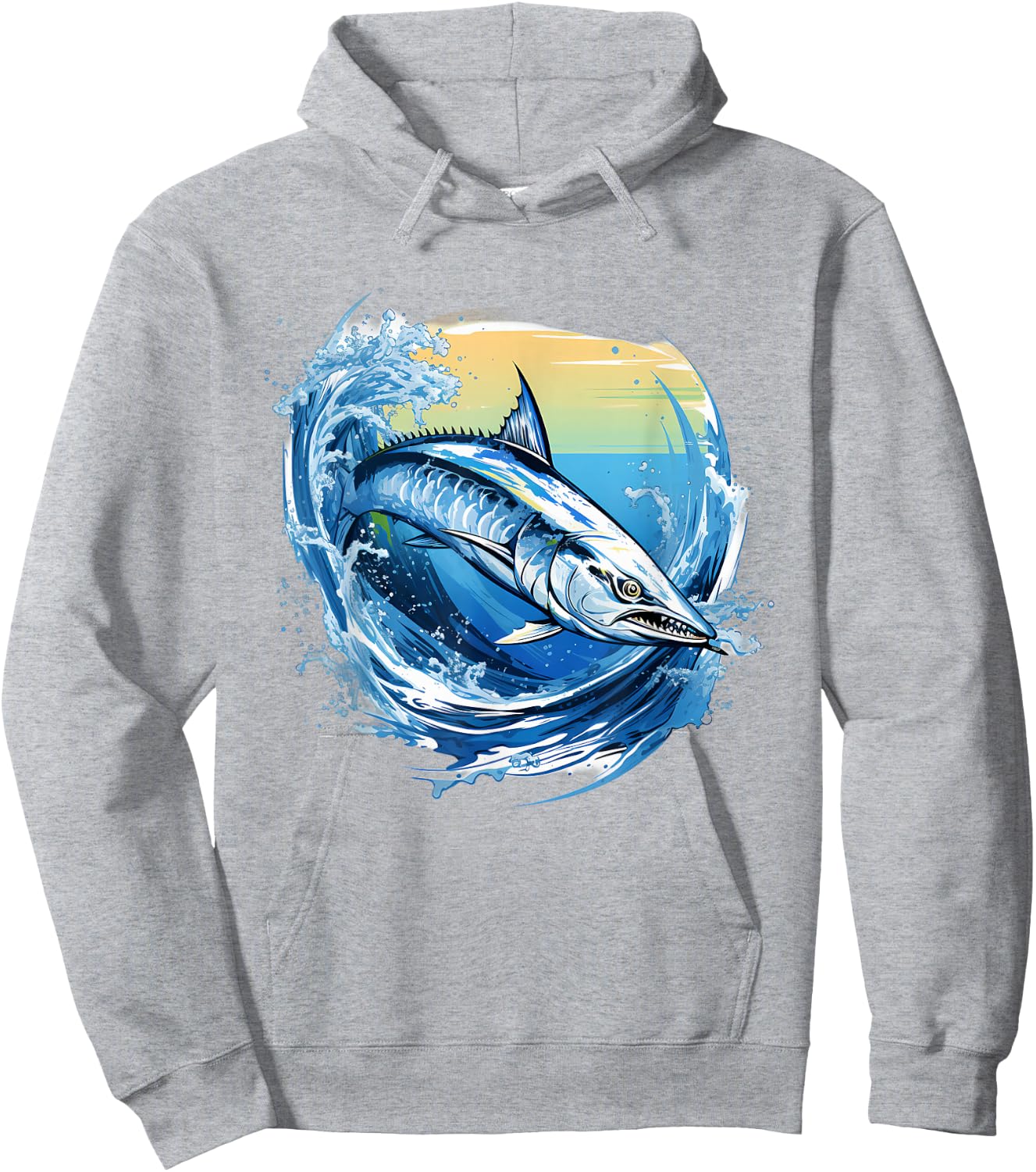 Retro Style King Mackerel Hoodie - Hoodie | Ash