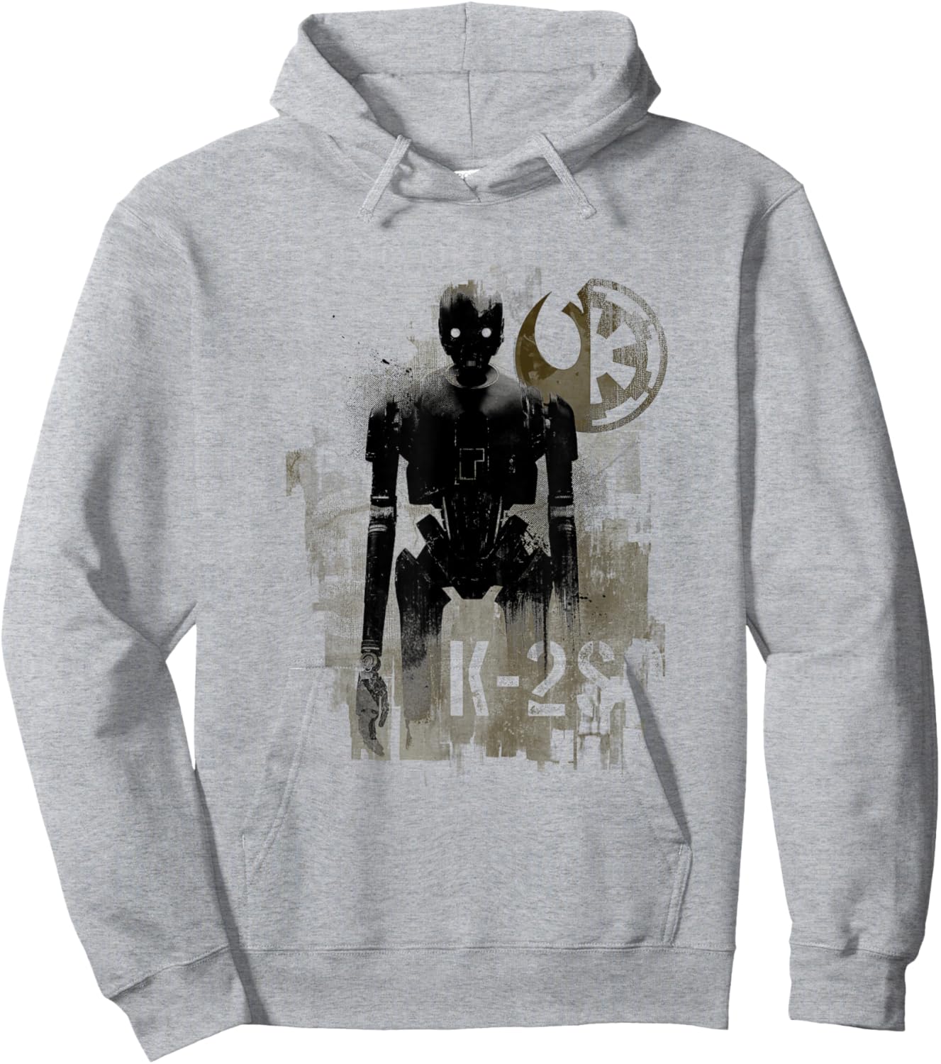Star Wars Rogue One Iconic K-2SO Droid Retro Chest Poster V3 Hoodie - Hoodie | Ash