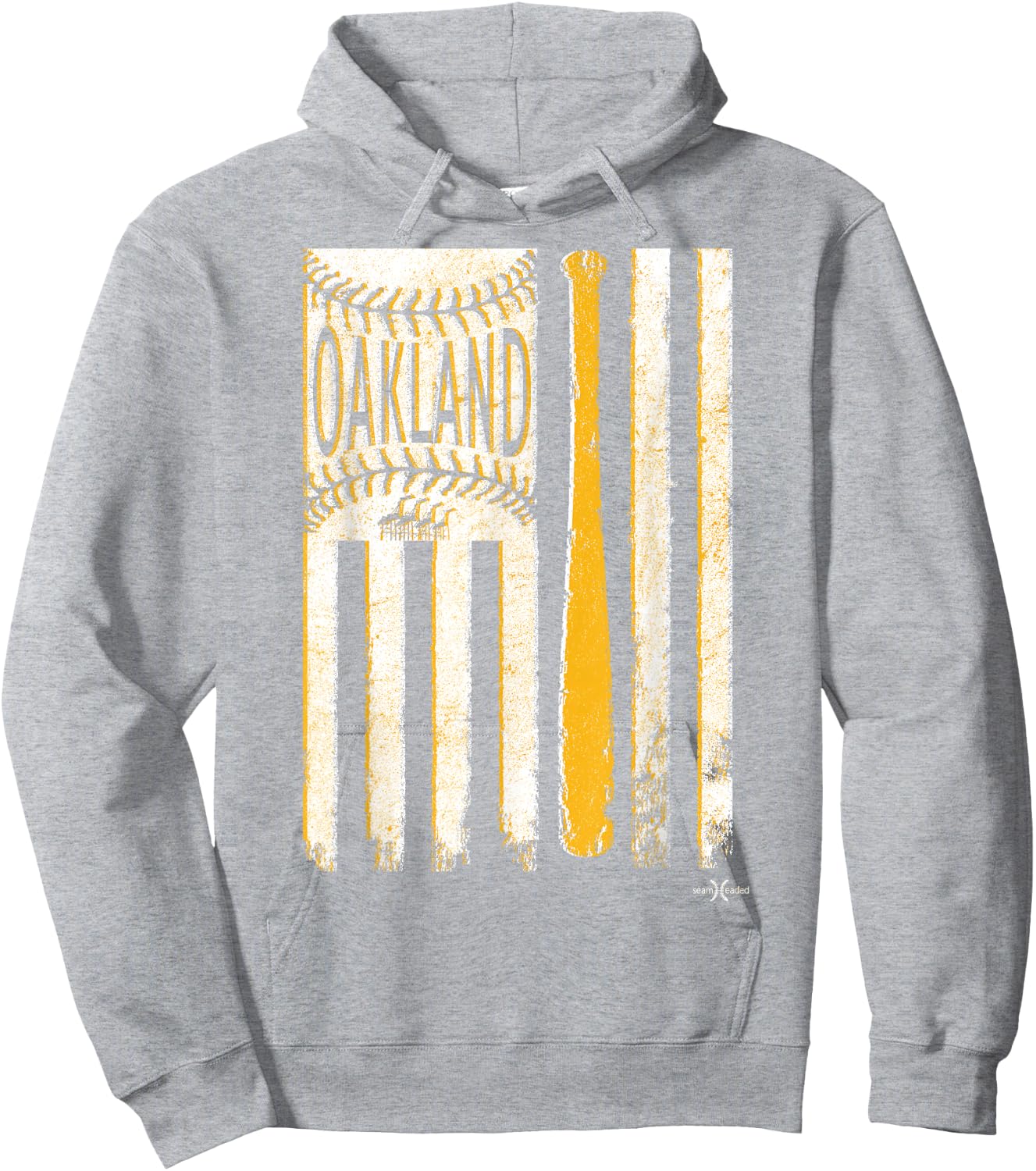 Classic Oakland Baseball Flag | Patriotic Baseball Hoodie - Hoodie | Ash