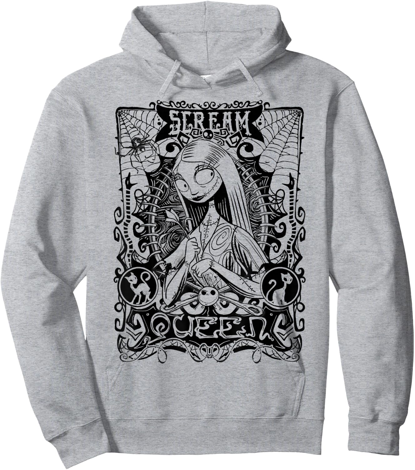 Disney The Nightmare Before Christmas Sally Scream Queen Hoodie - Hoodie | Ash
