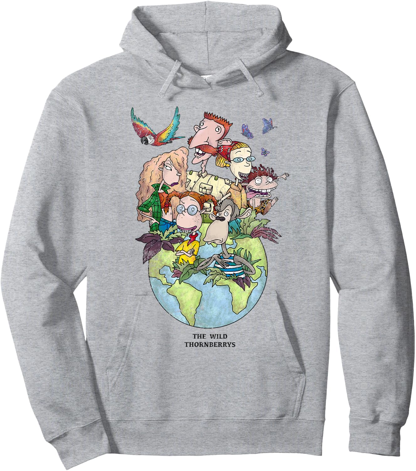 The Wild Thornberry's Earth Day Distressed Group Shot Hoodie - Hoodie | Ash
