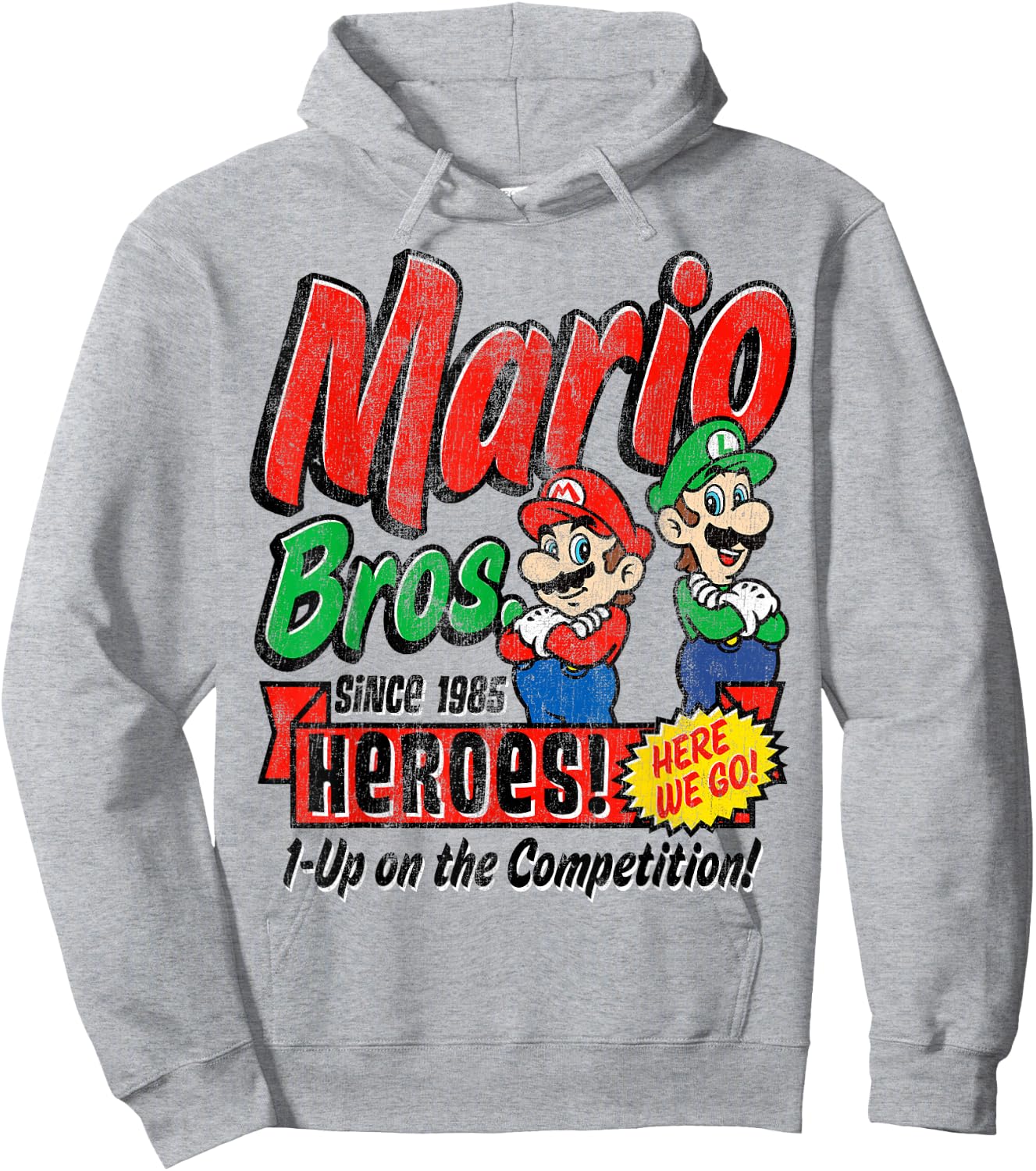 Super Mario Bros. Mario & Luigi Since 1985 Heroes Hoodie - Hoodie | Ash