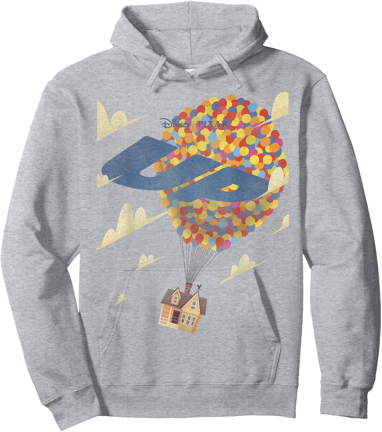 Disney Pixar Up Retro House Logo Hoodie - Hoodie | Ash