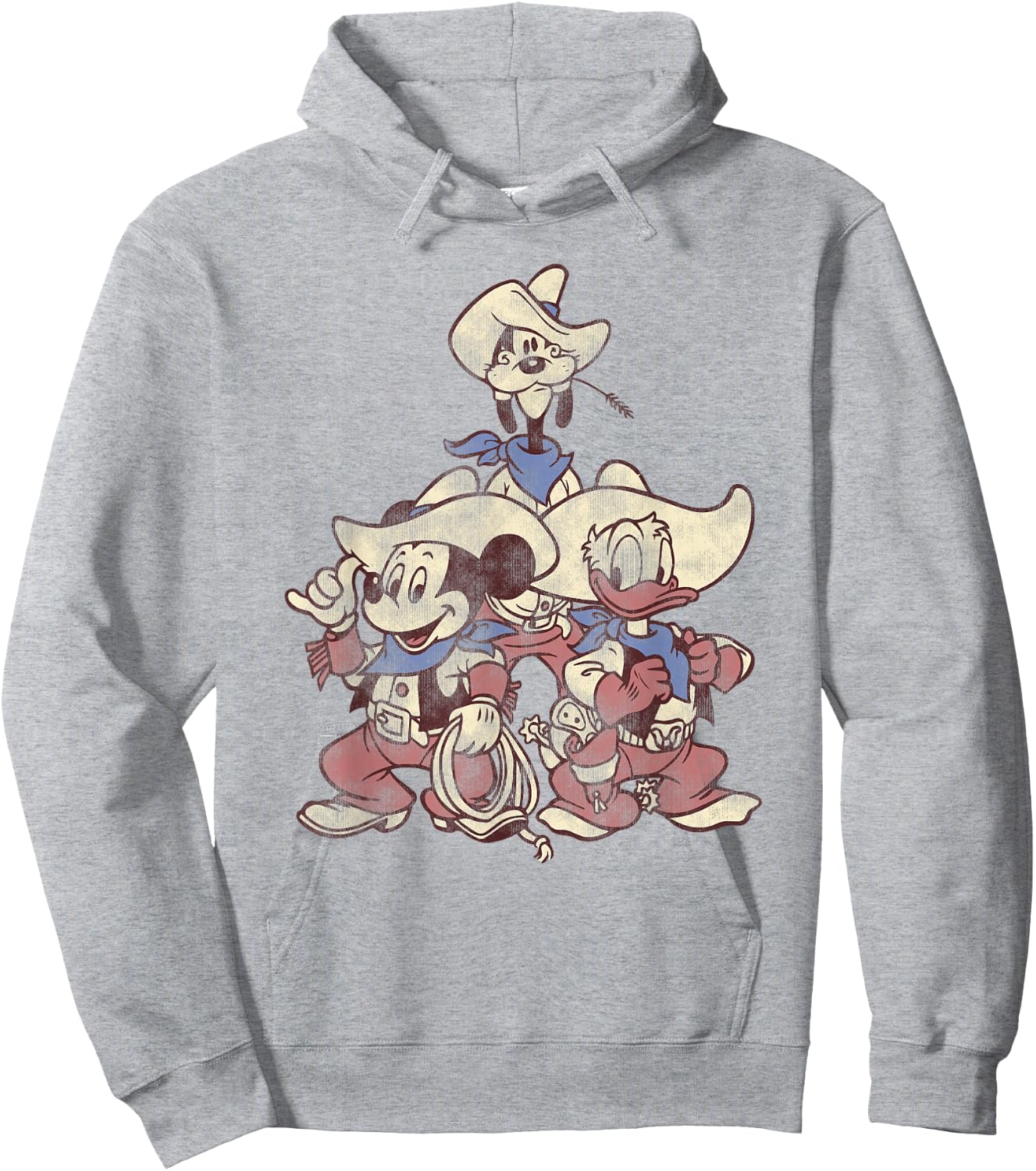 Disney Mickey and Friends Vintage Cowboy Western Group Hoodie - Hoodie | Ash