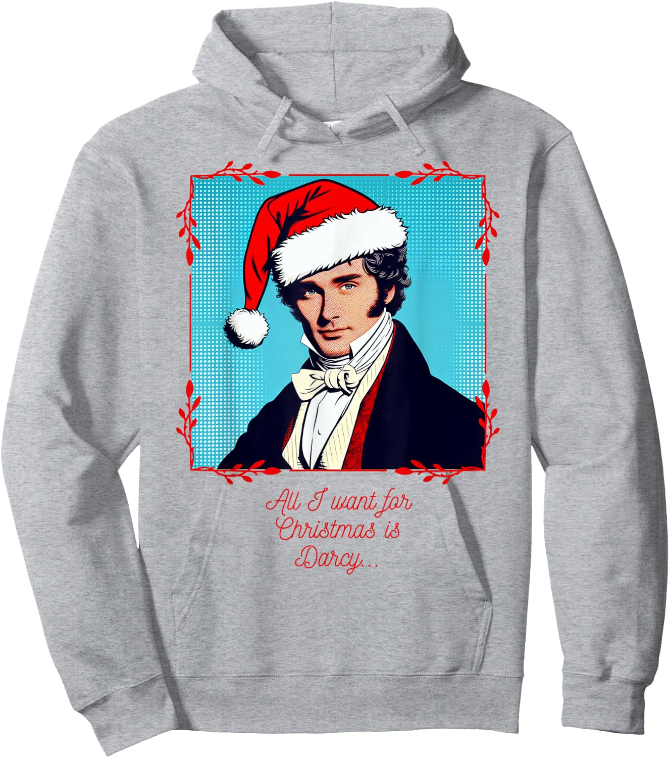 Jane Austen Pride & Prejudice Christmas - Mr Darcy Hoodie - Hoodie | Ash