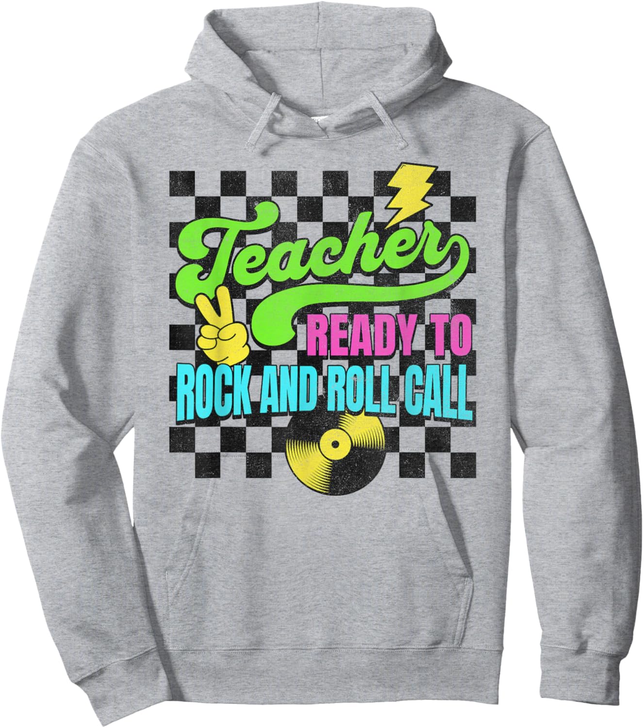 Teacher Ready To Rock and Roll Call Funny Back To School Hoodie - Hoodie | Ash