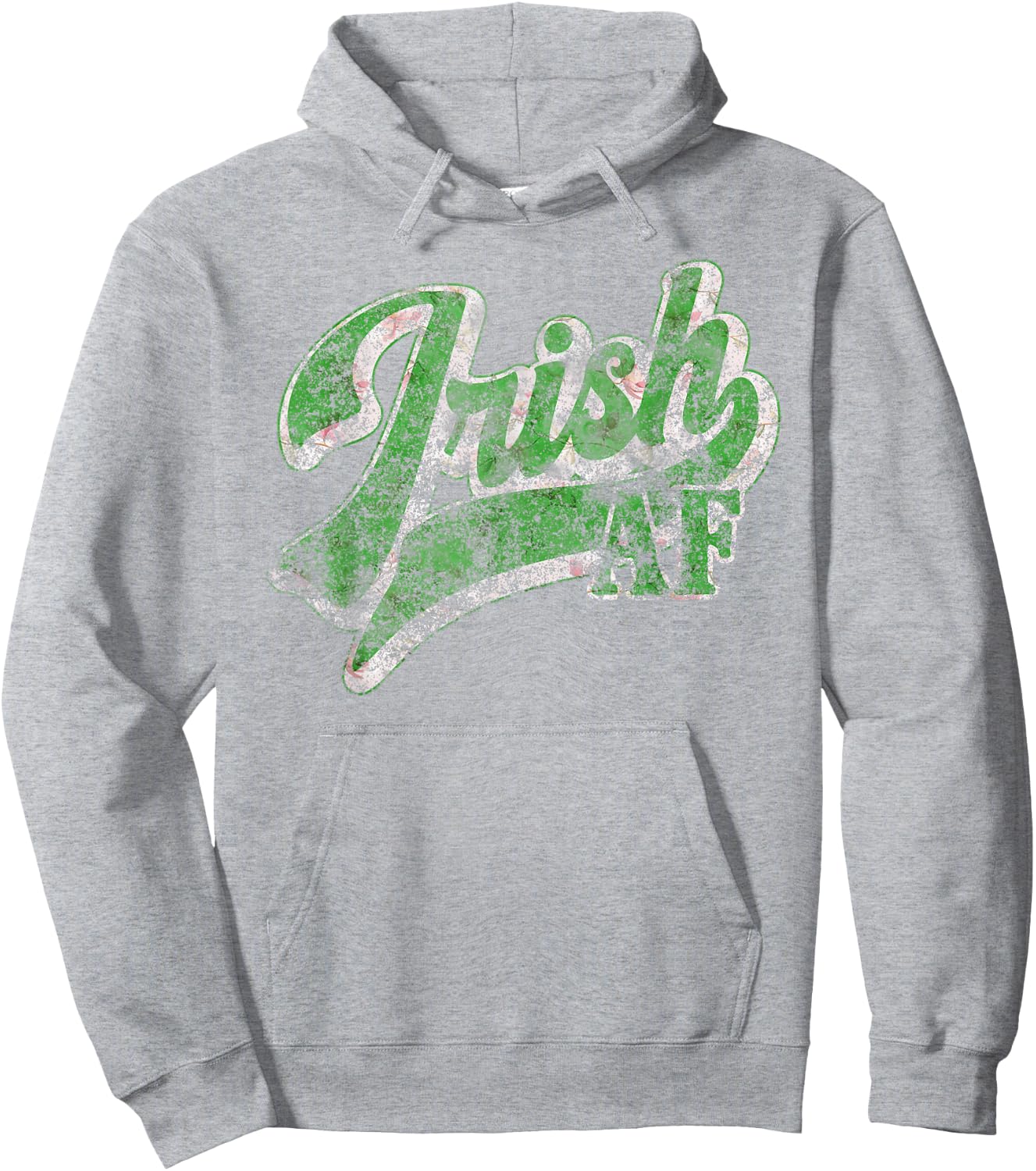 Vintage Irish AF St Patricks Day Floral Shamrock Sarcastic Hoodie - Hoodie | Ash