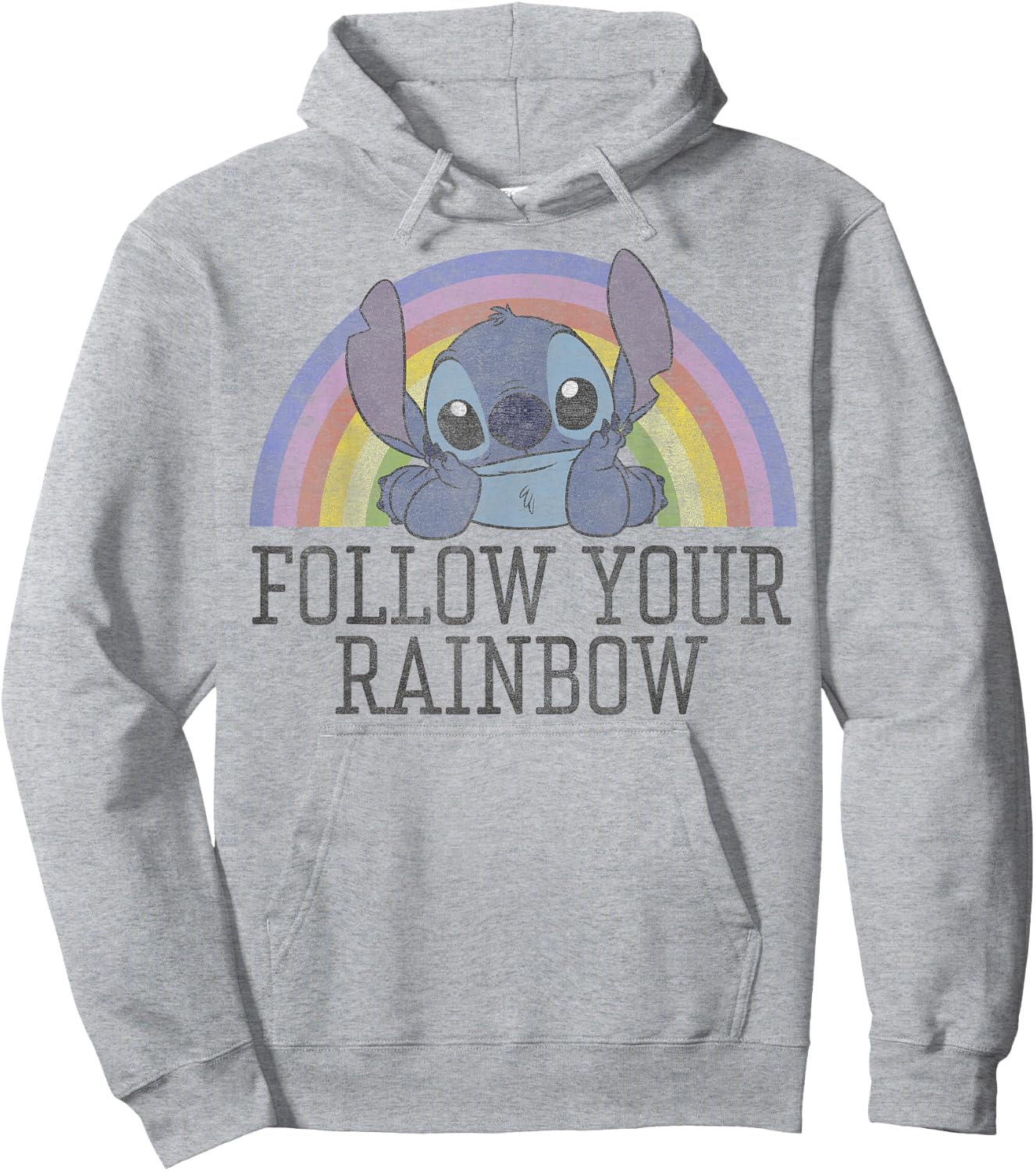 Disney Lilo & Stitch Follow Your Rainbow Hoodie - Hoodie | Ash