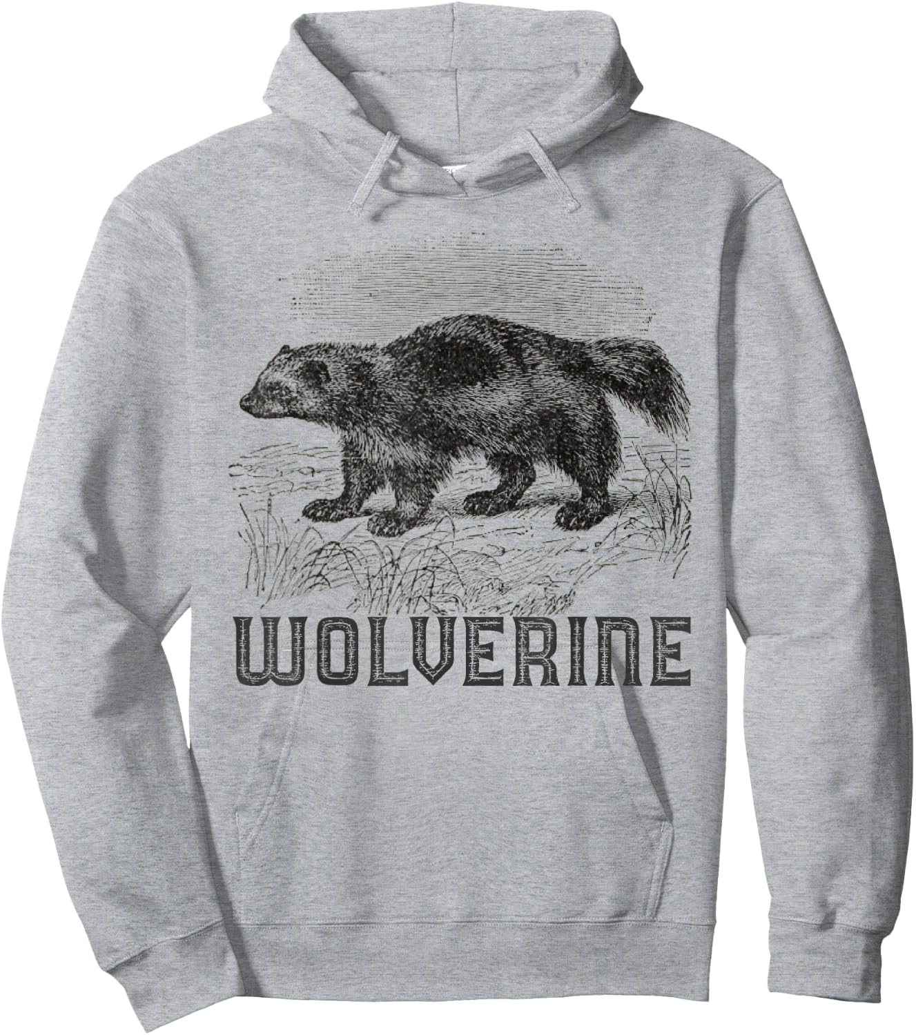 Wolverine Art Wild Animal Skunk Bear Mammal Habitat Hoodie - Hoodie | Ash