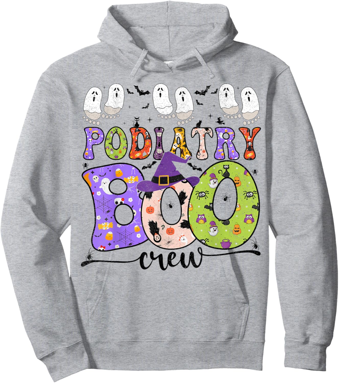Halloween Foot Doctor Podiatrist Podiatry Boo Crew Ghost Hoodie - Hoodie | Ash