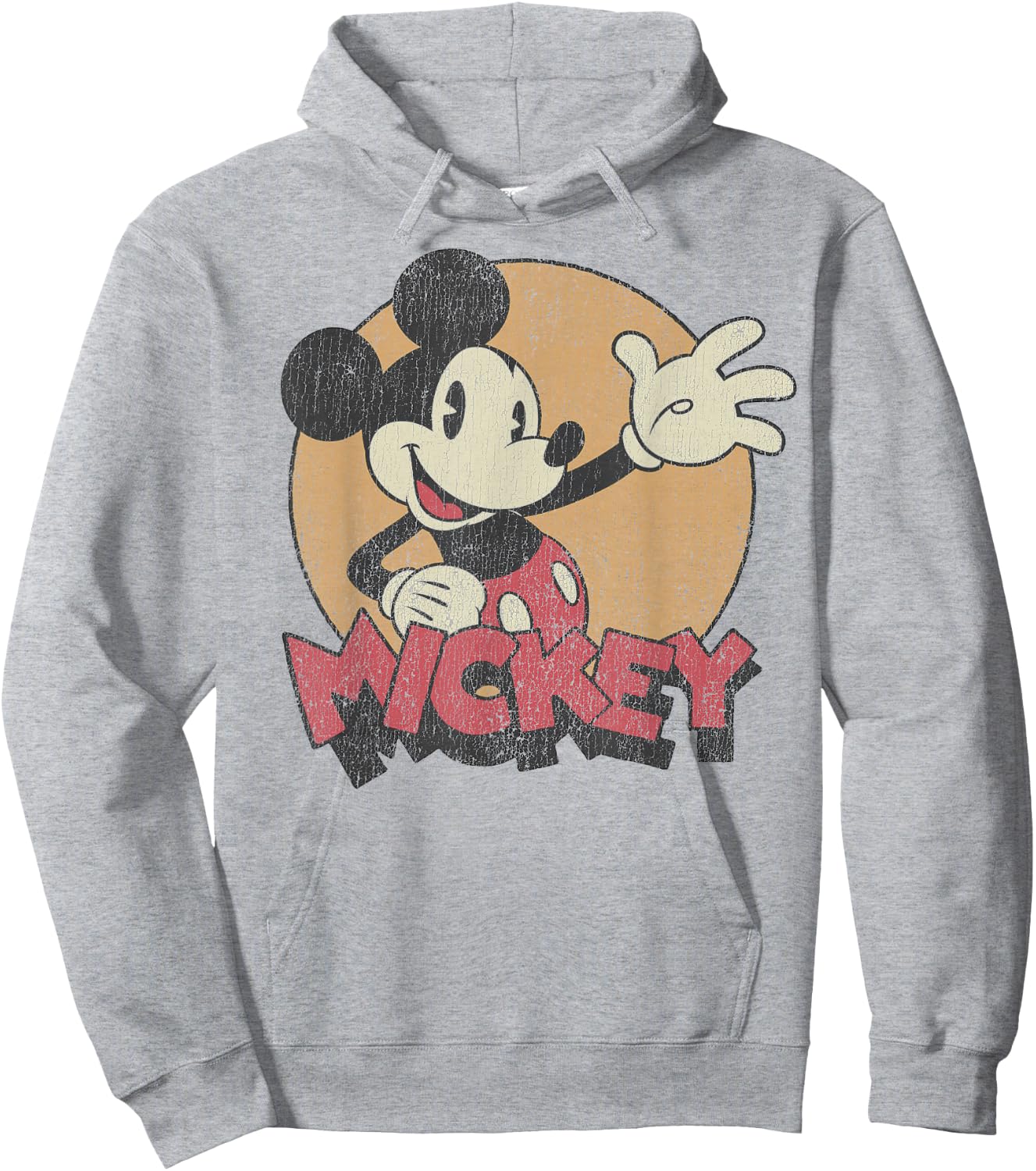 Disney Mickey and Friends Mickey Mouse Retro Distressed Small Hoodie - Hoodie | Ash