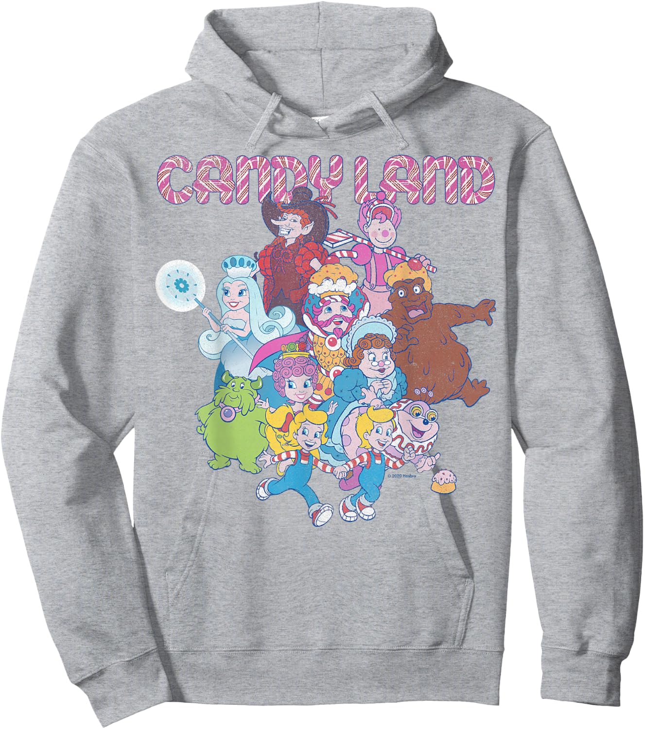 Candy Land Retro Game Characters Group Shot Logo Hoodie - Hoodie | Ash