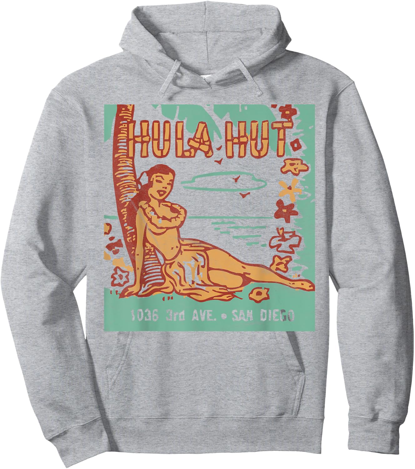 Hula Hut/Vintage Tiki Bar/Summer Vacation Hoodie - Hoodie | Ash