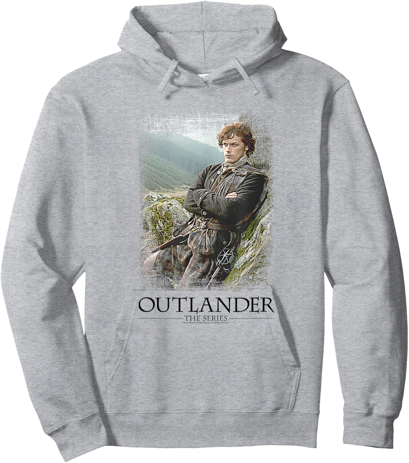 Outlander Jamie with Series Logo Hoodie - Hoodie | Ash