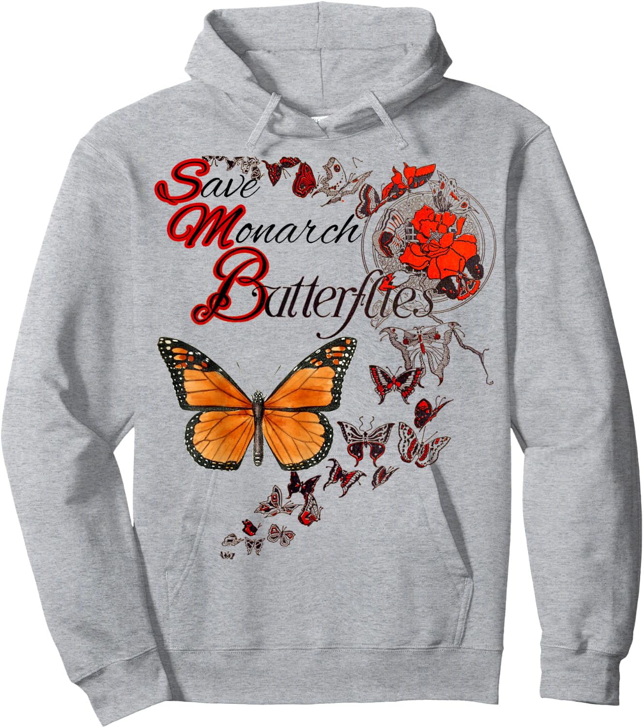 Save Monarch Butterfly Hoodie - Hoodie | Ash