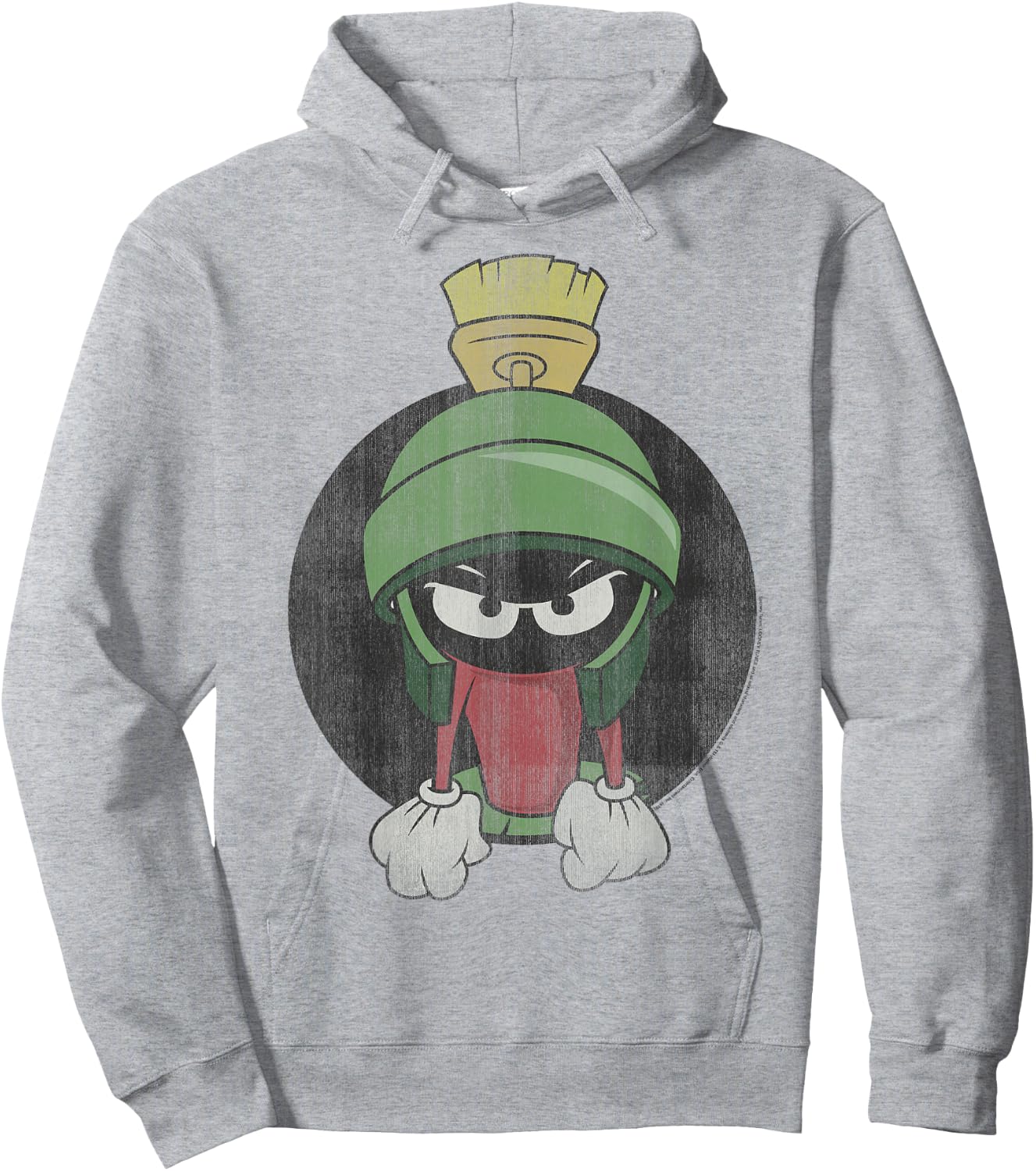Looney Tunes Marvin The Martian Angry Portrait Small Hoodie - Hoodie | Ash