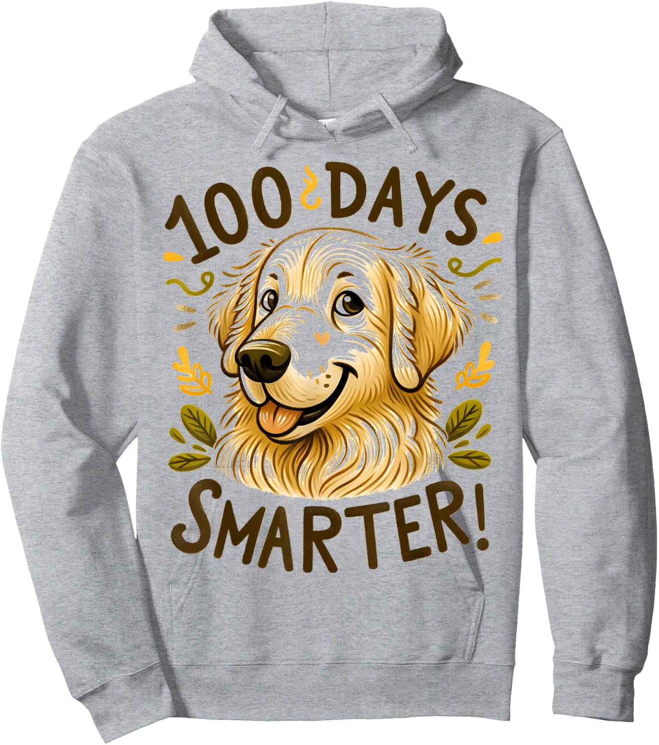 100 Days Of School Golden Retriever Dog 100th Day Of School Hoodie - Hoodie | Ash