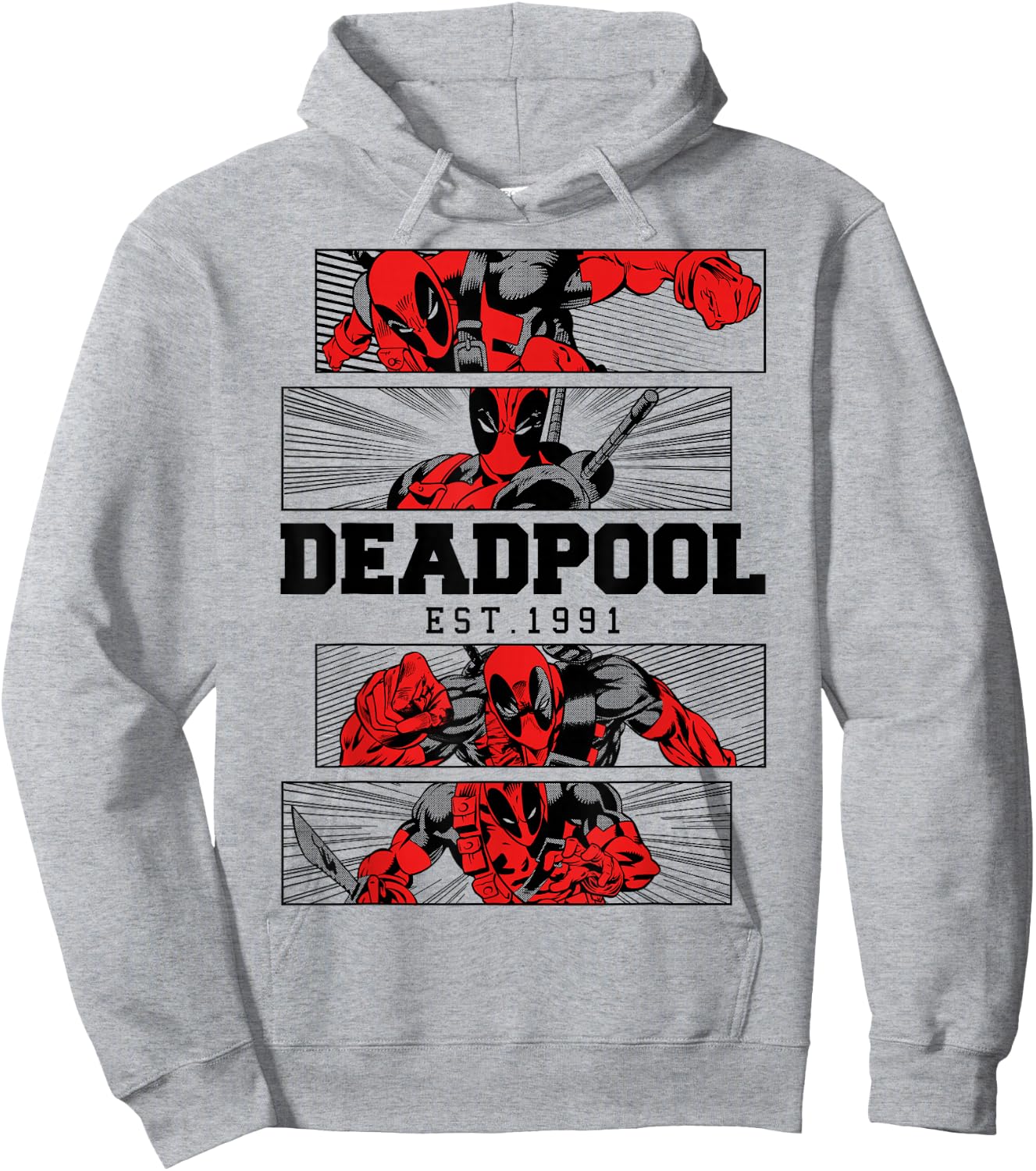 Marvel Deadpool 30th Est. 1991 Panels Hoodie - Hoodie | Ash