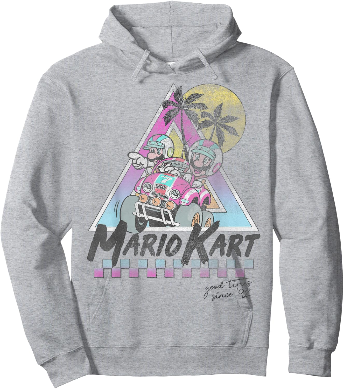 Mario Kart Mario And Luigi Good Time Since 92 Vintage Hoodie - Hoodie | Ash