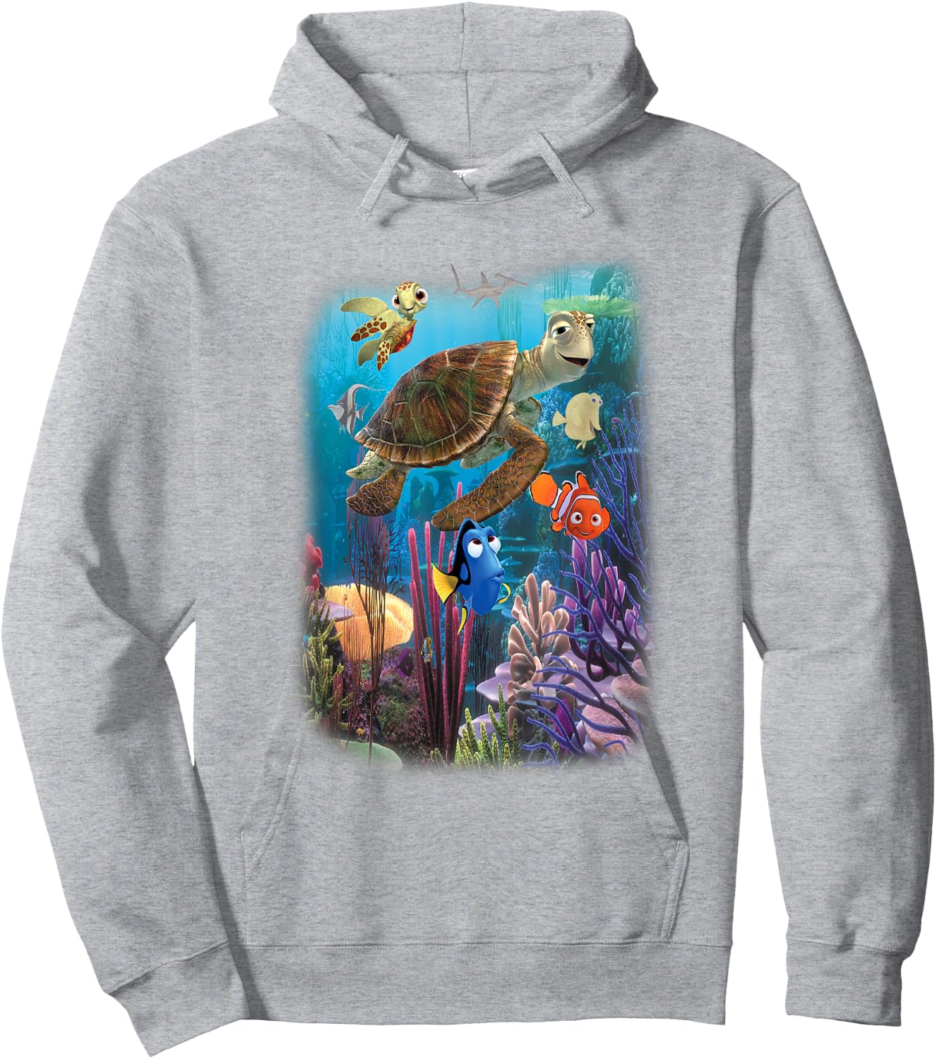 Disney Pixar Finding Nemo Under The Sea Characters Collage Hoodie - Hoodie | Ash