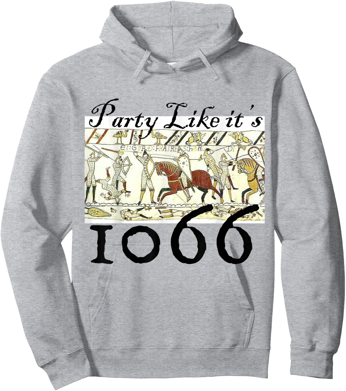 Medieval Bayeux Tapestry, Quirky Historic Funny Small Hoodie - Hoodie | Ash