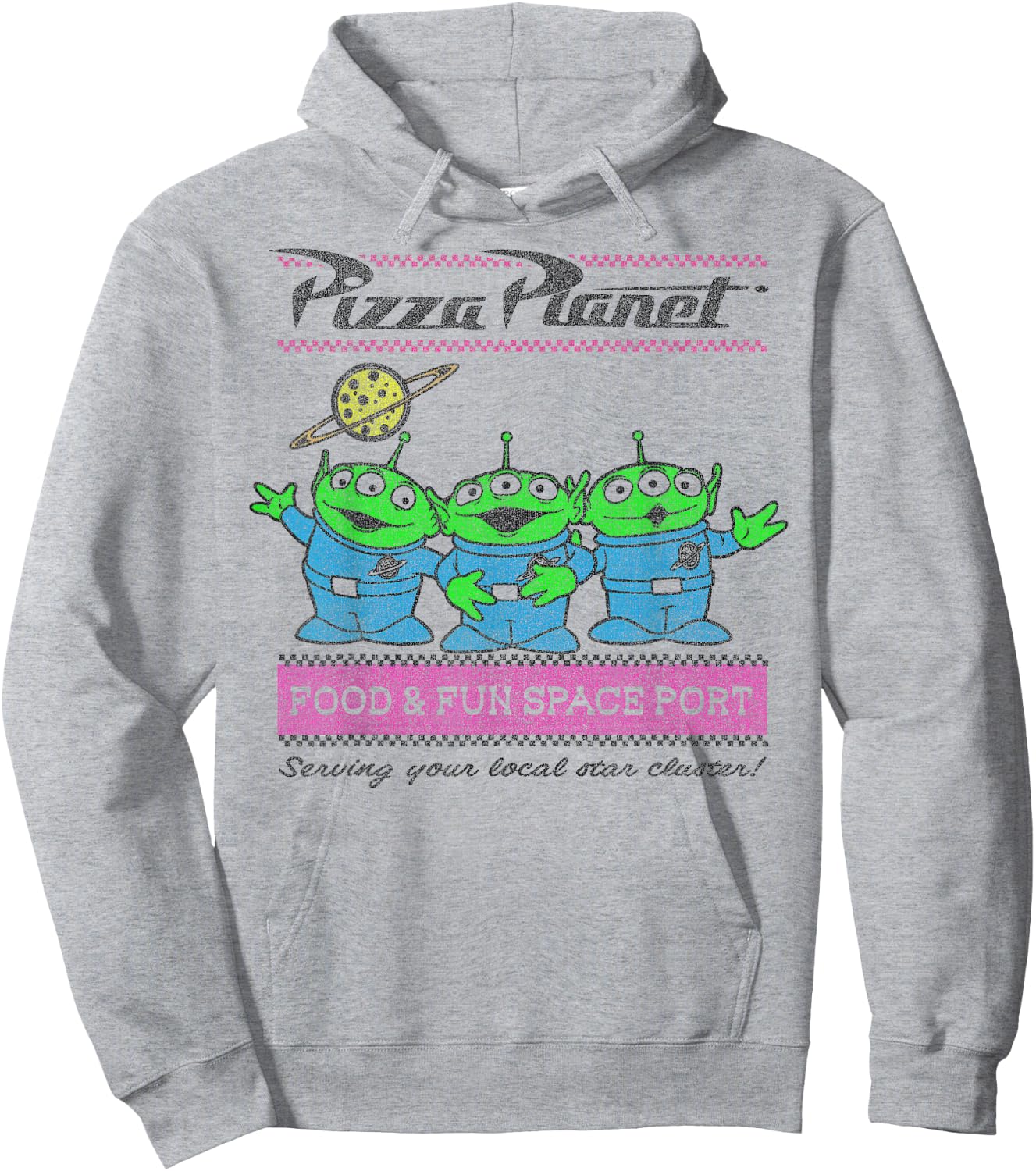 Disney Pixar Toy Story Aliens Pizza Planet Pastel Logo Hoodie - Hoodie | Ash