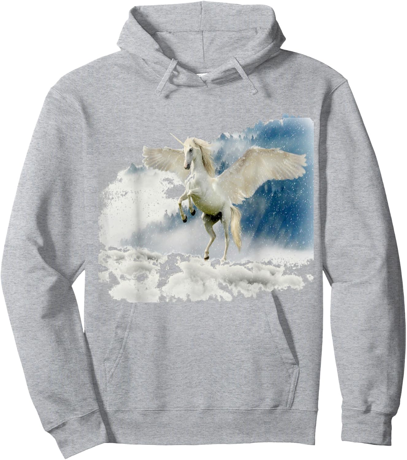 White Pegasus Magical Winged Horse Hoodie - Hoodie | Ash