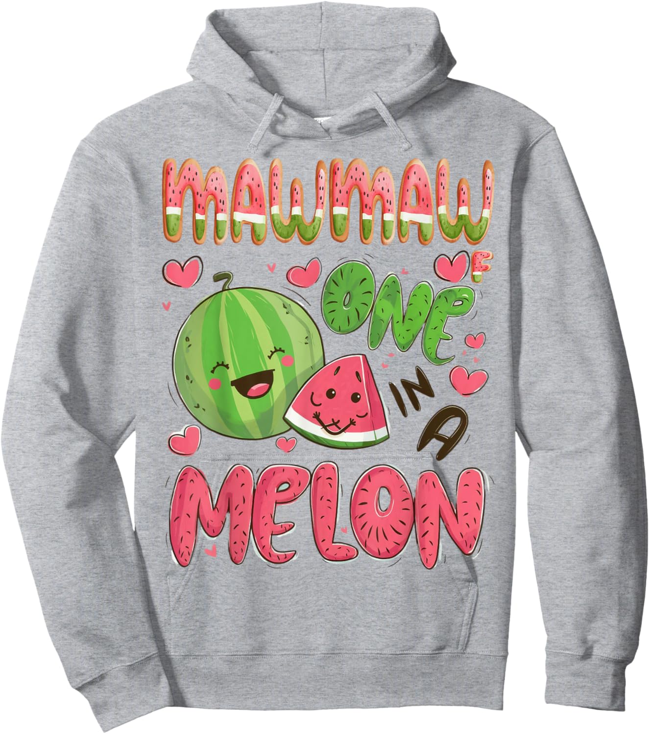 Mawmaw Of One In A Melon 1St Birthday Watermelon Party Hoodie - Hoodie | Ash