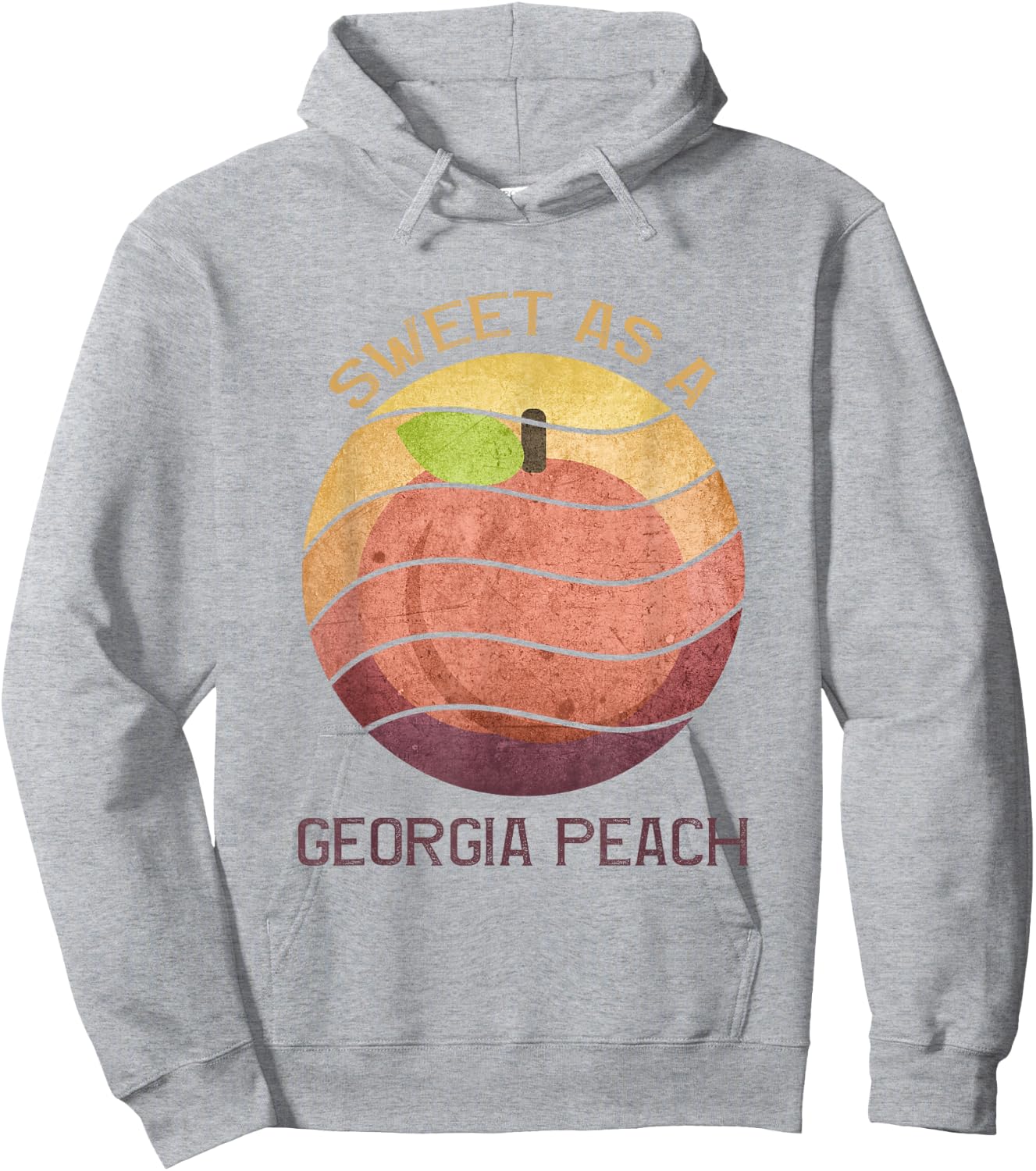 Sweet as a Georgia Peach retro grunge sunset design peach Hoodie - Hoodie | Ash