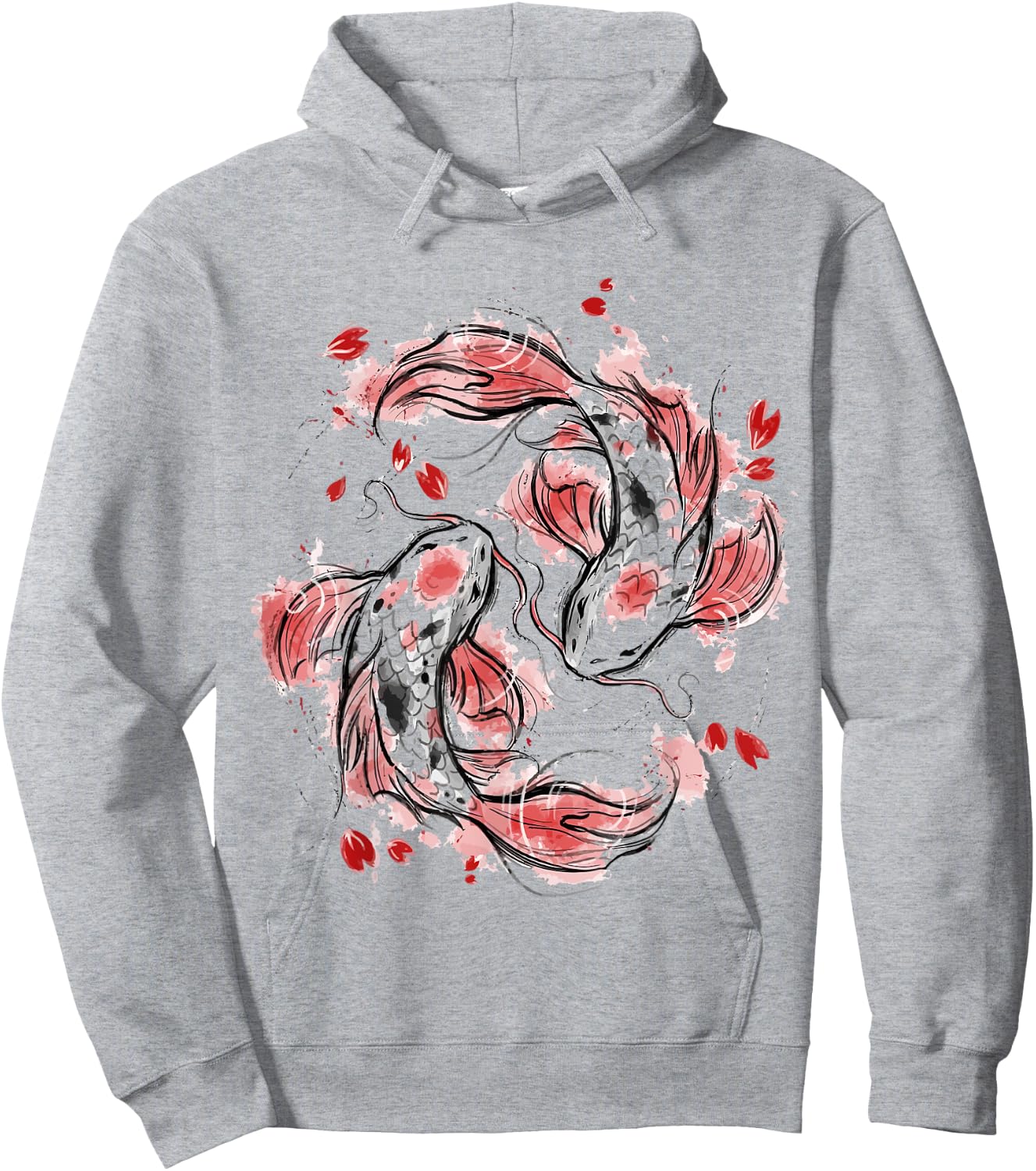 Japanese Asian Koi Fish Carp Nishikigoi Fish Hoodie - Hoodie | Ash